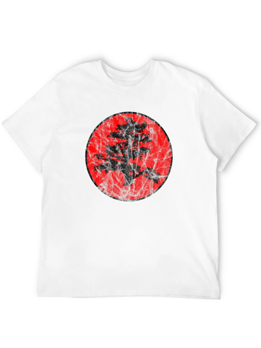 Bonsai Tree Silhouette Graphic Black T-Shirt