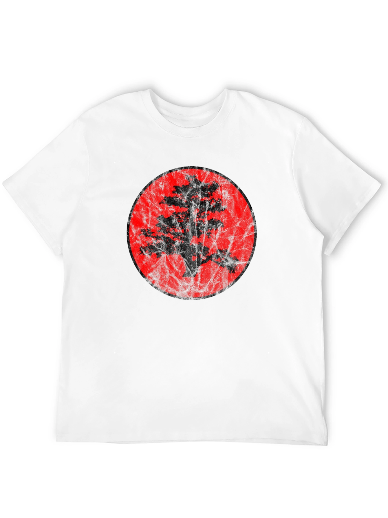 Bonsai Tree Silhouette Graphic Black T-Shirt