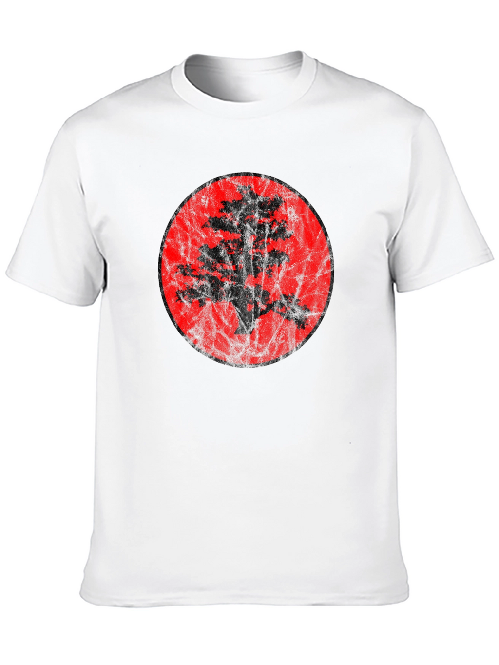 Bonsai Tree Silhouette Graphic Black T-Shirt