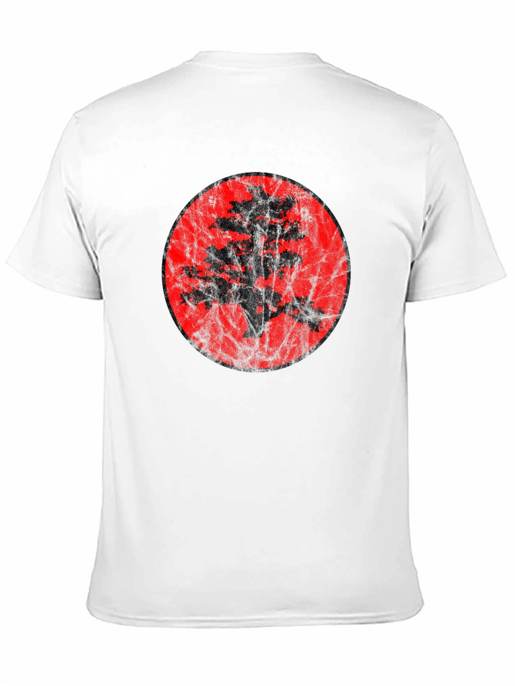 Bonsai Tree Silhouette Graphic Black T-Shirt