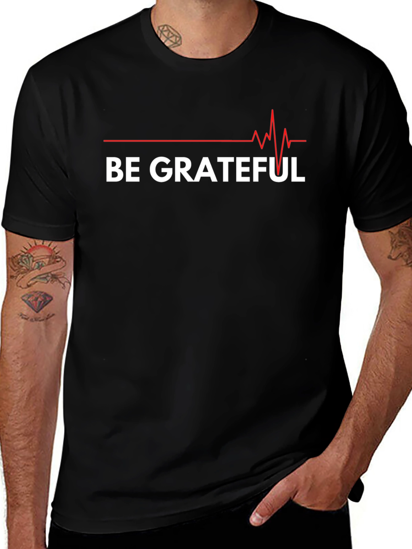 Be Grateful Graphic Tee - Black