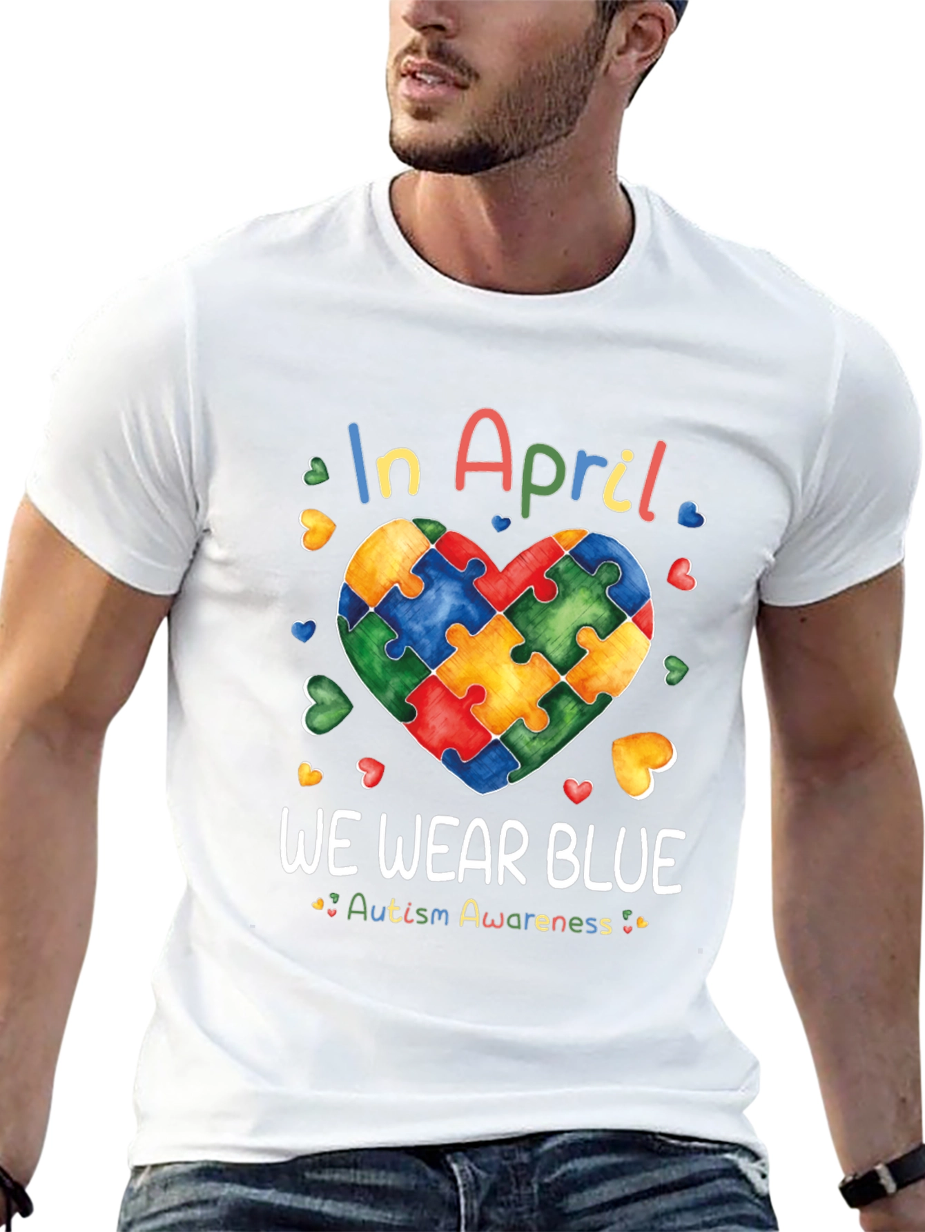 Autism Awareness In April We Wear Blue T-Shirt