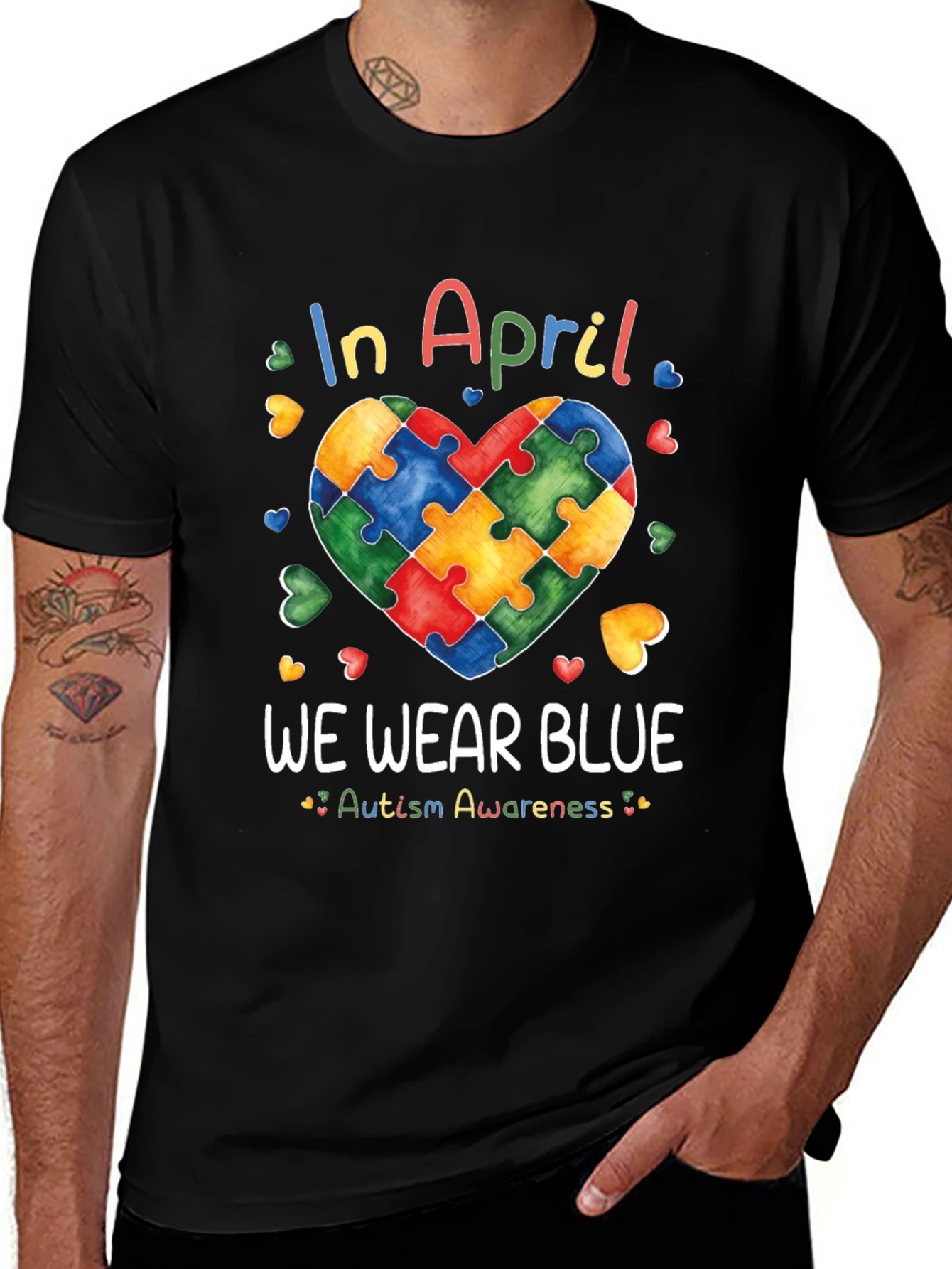Autism Awareness In April We Wear Blue T-Shirt