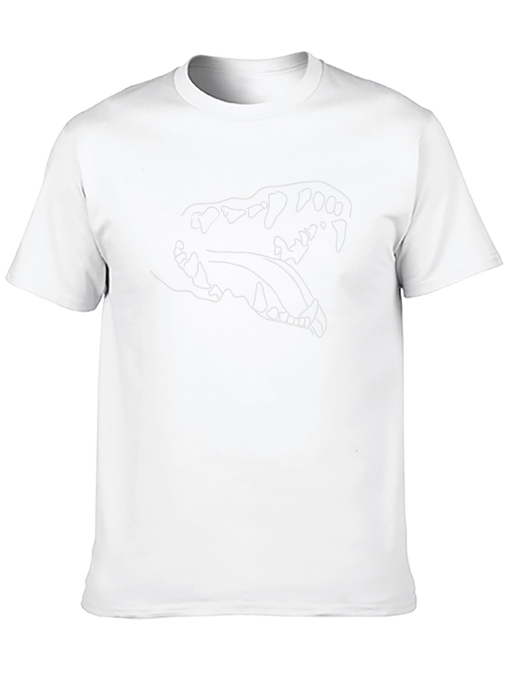 Black T-Shirt with Dog Skull Outline Graphic