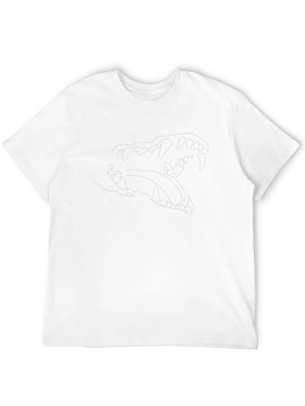Black T-Shirt with Dog Skull Outline Graphic