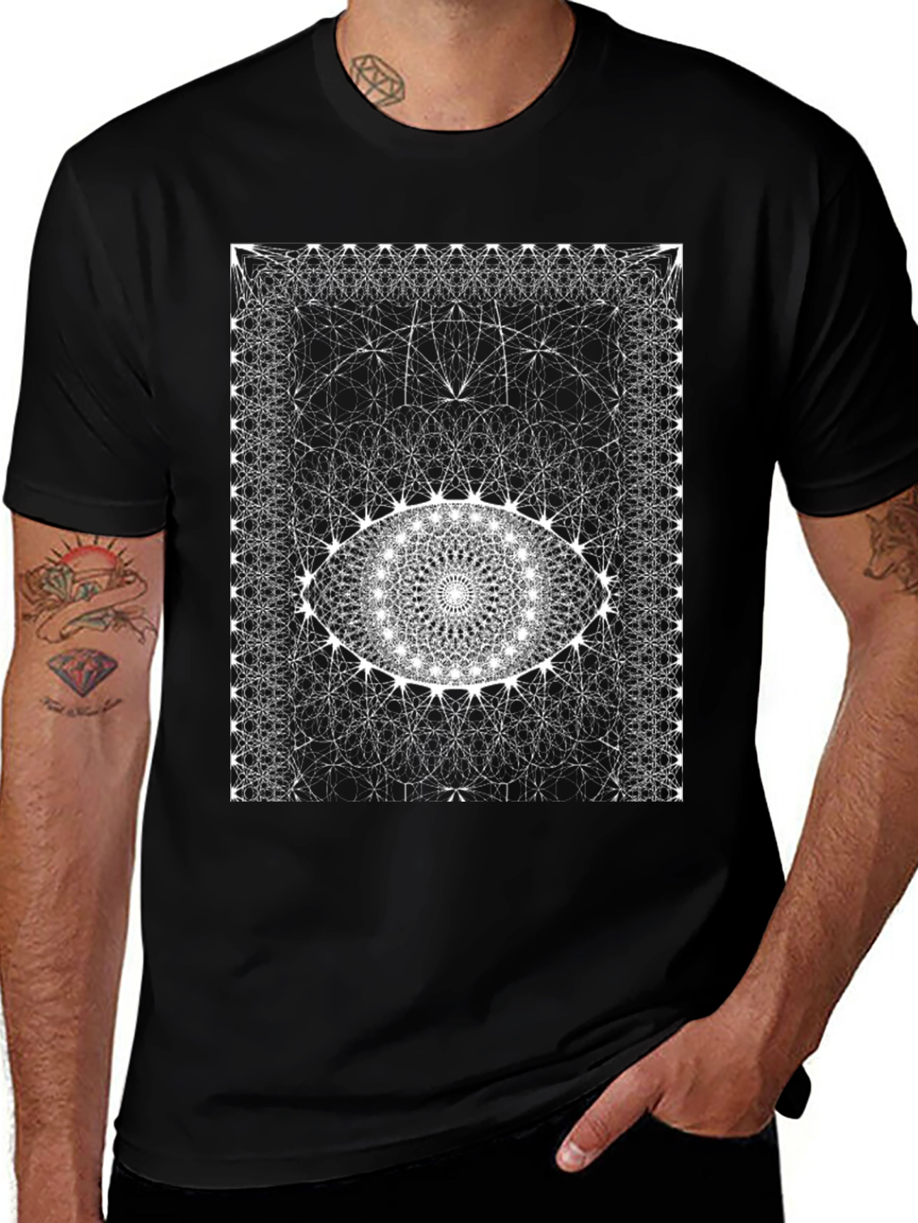 Abstract Eye Graphic Black T-Shirt