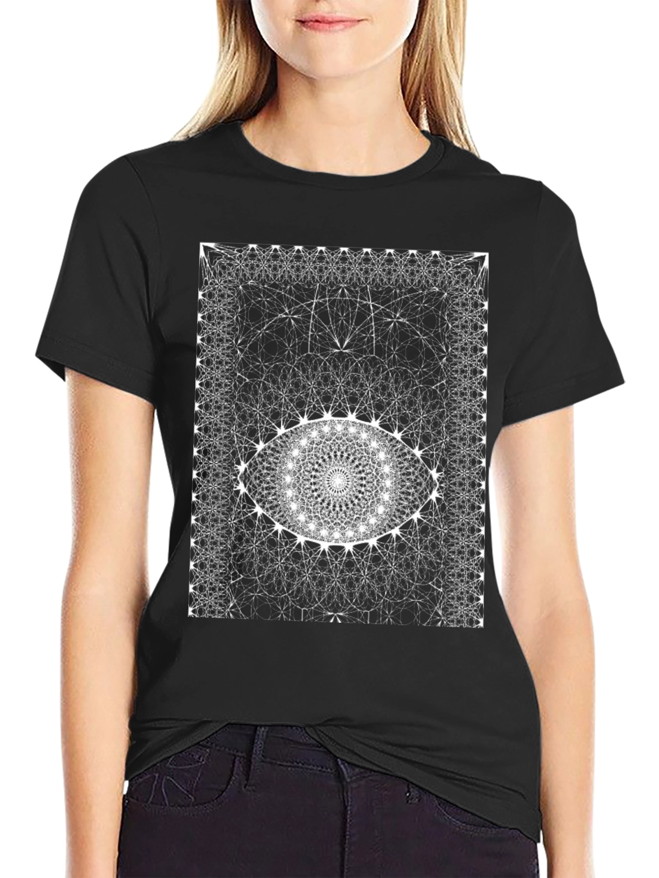 Abstract Eye Graphic Black T-Shirt