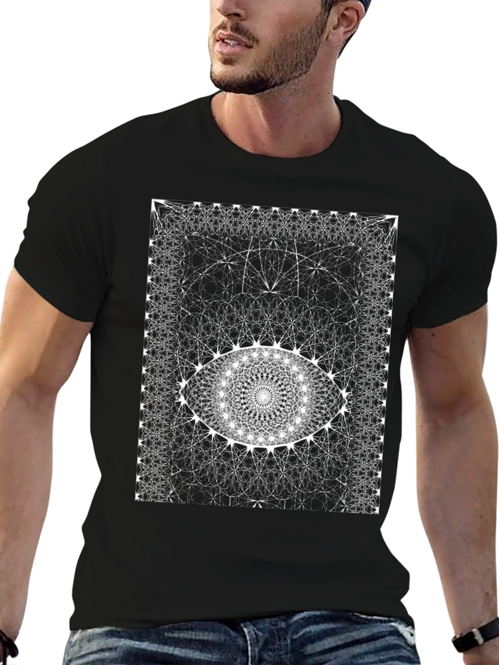 Abstract Eye Graphic Black T-Shirt