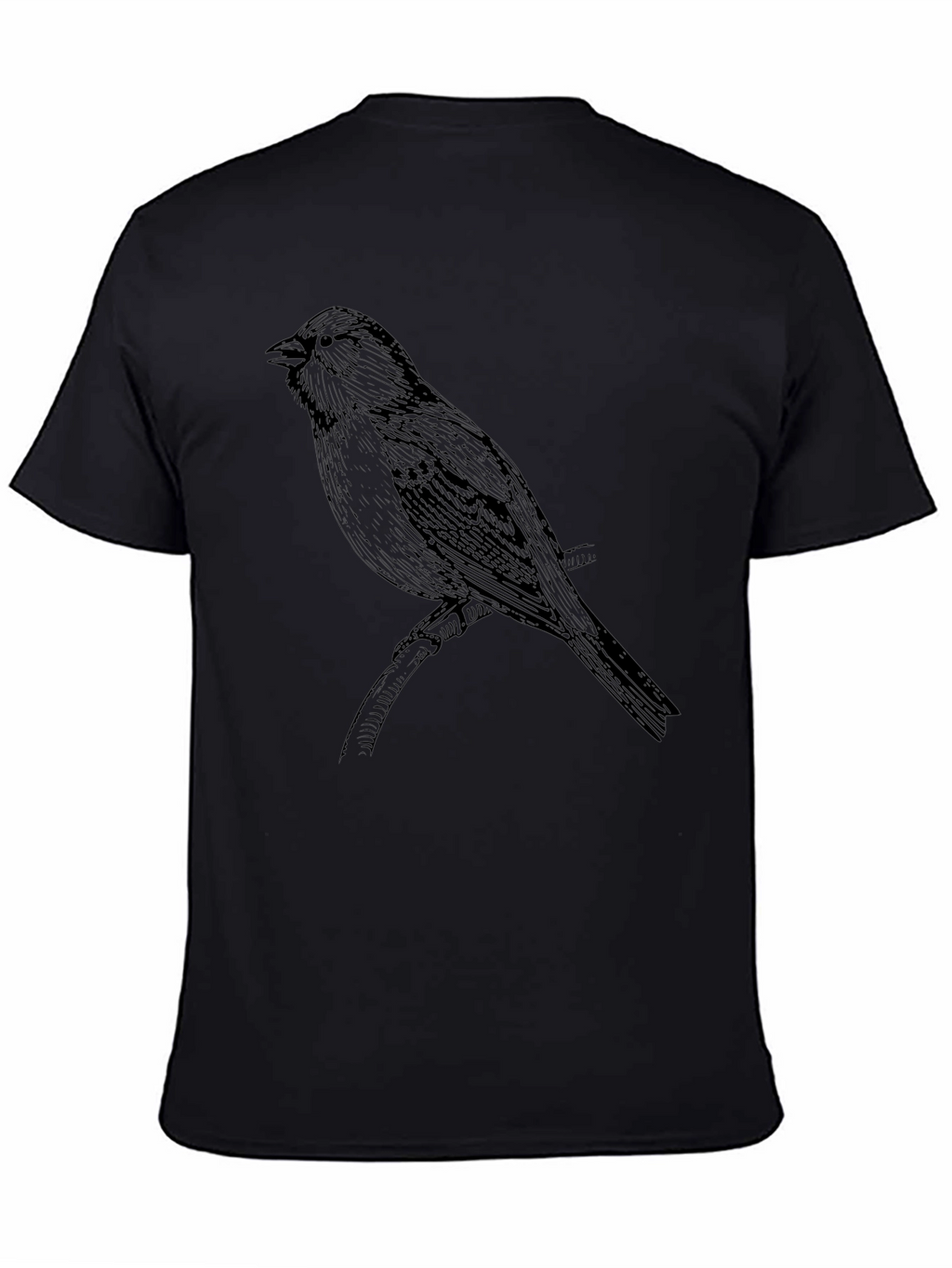 Bird Print Black T-Shirt
