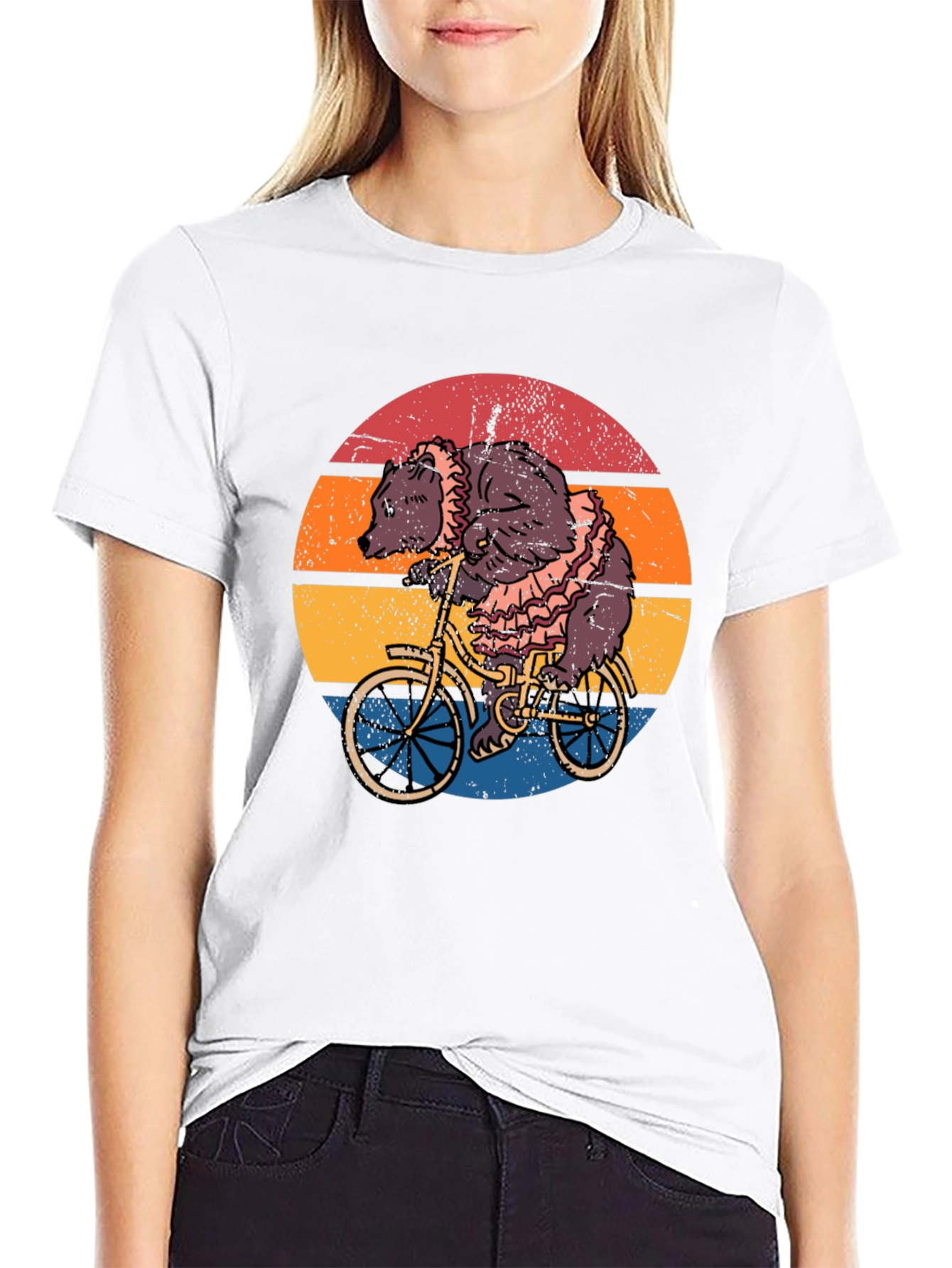 Bear on Bicycle Graphic Tee