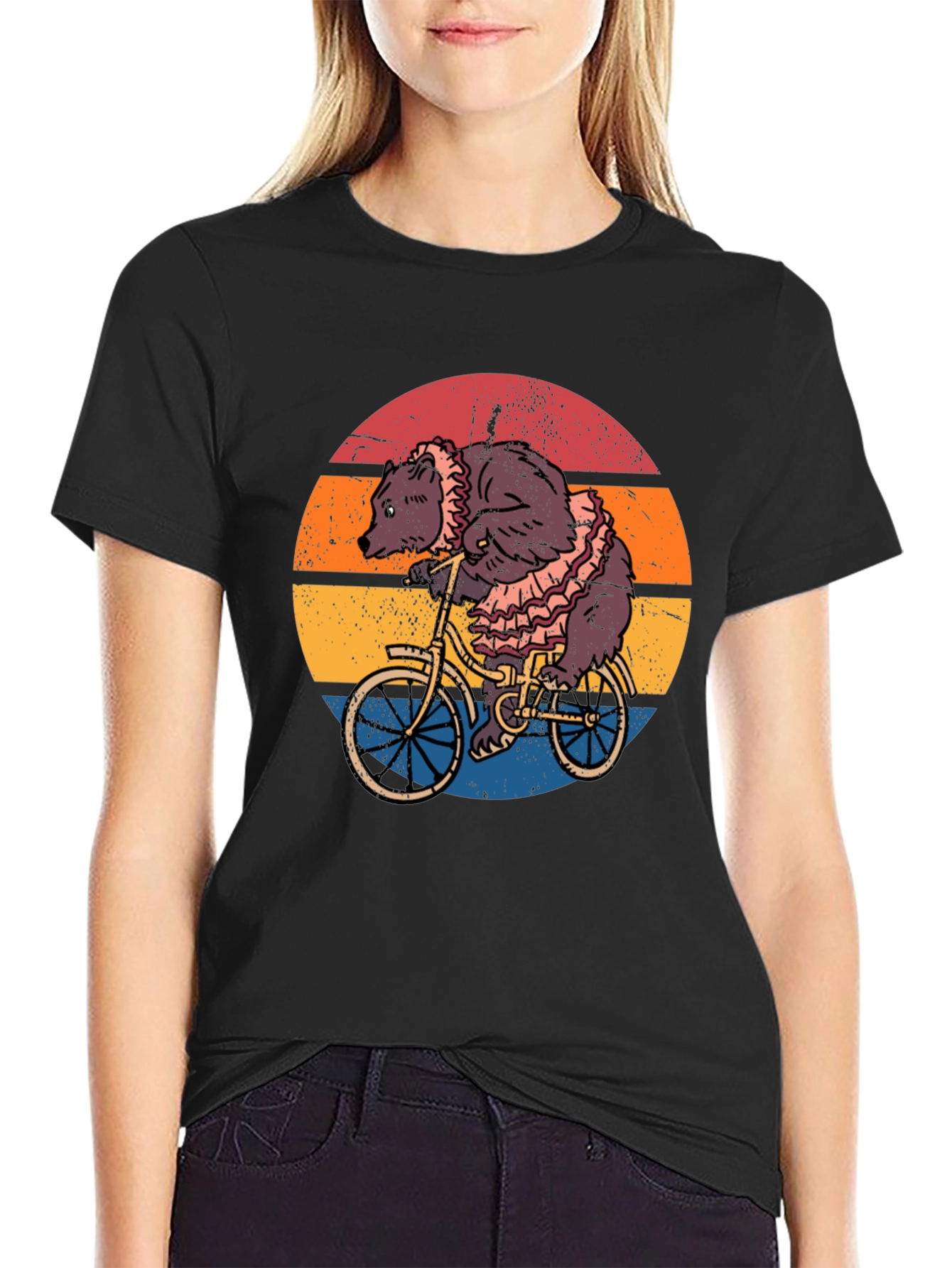 Bear on Bicycle Graphic Tee
