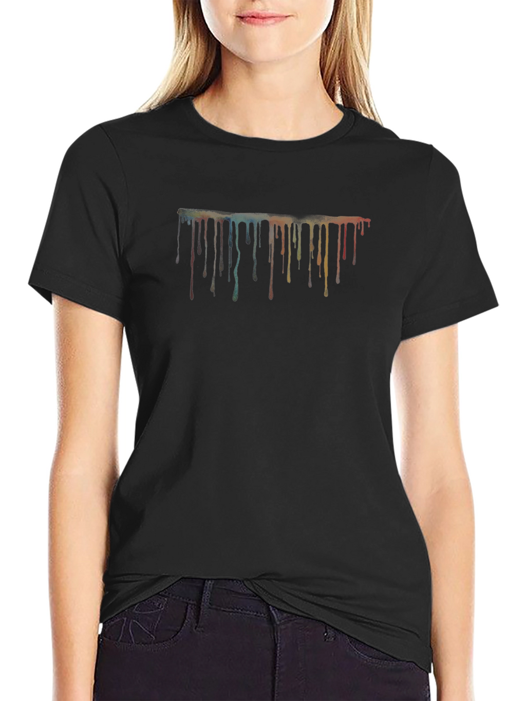 Abstract Paint Drip Graphic T-Shirt