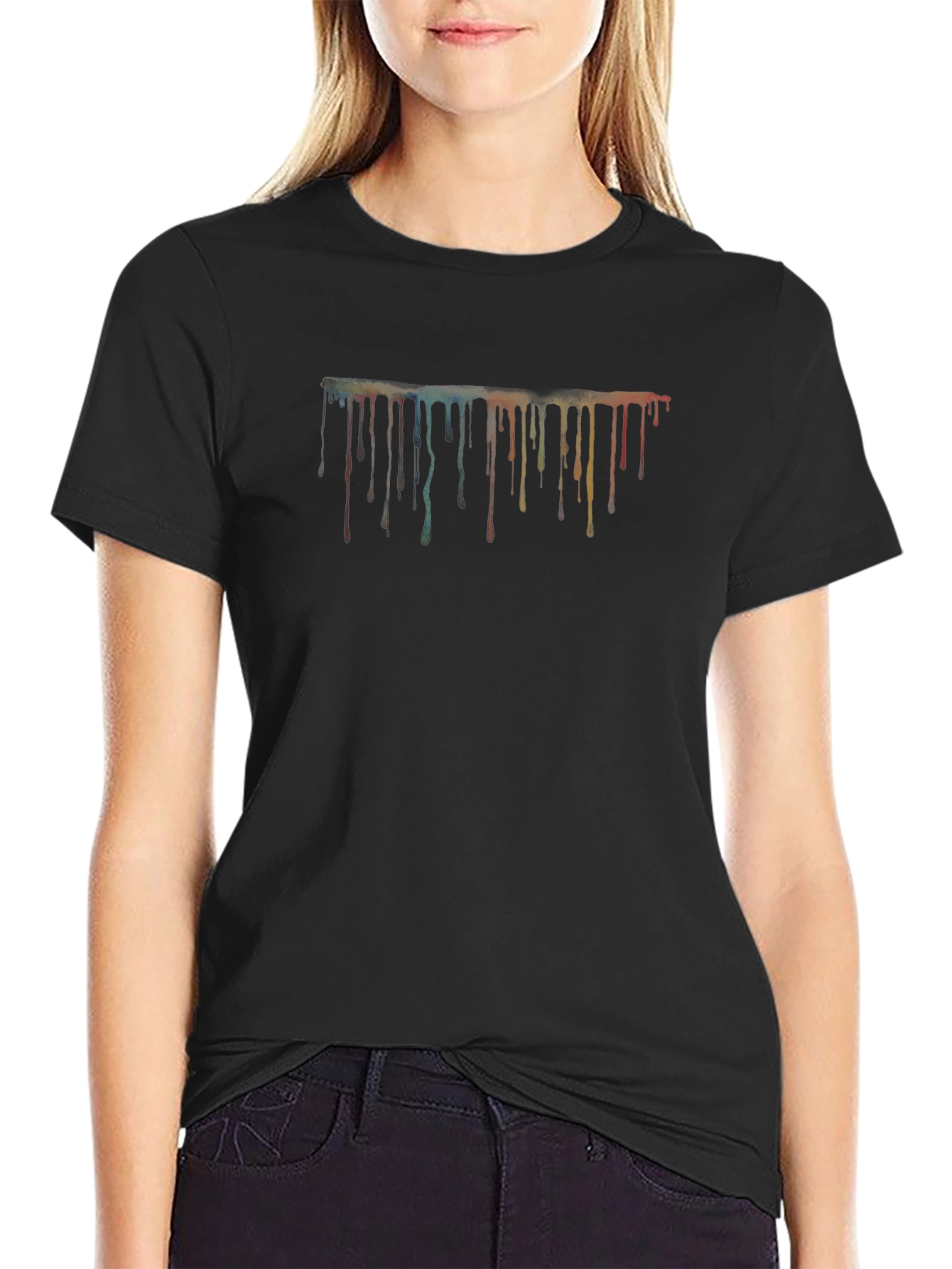 Abstract Paint Drip Graphic T-Shirt