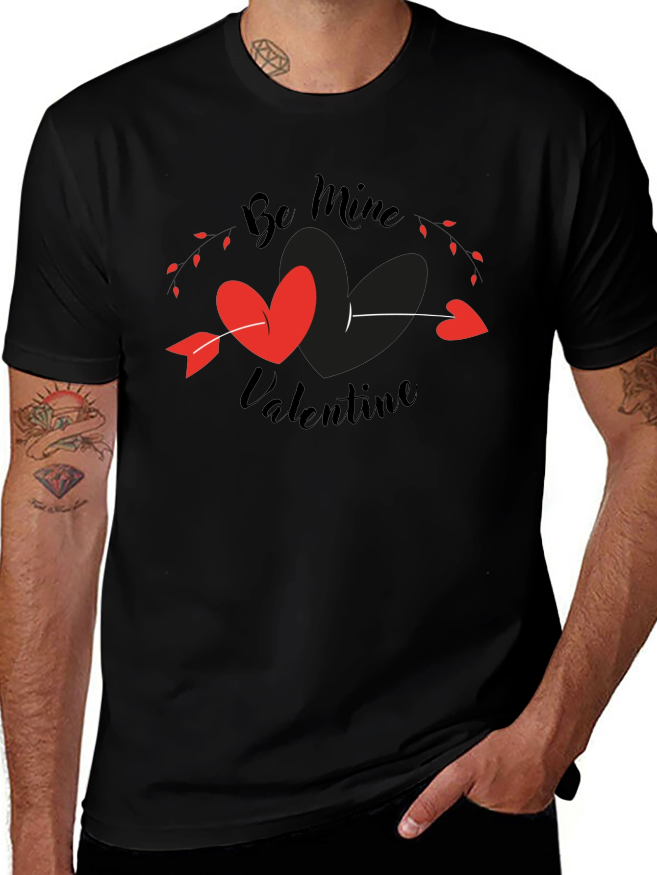 Be Mine Valentine T-Shirt - Heart Arrow Design