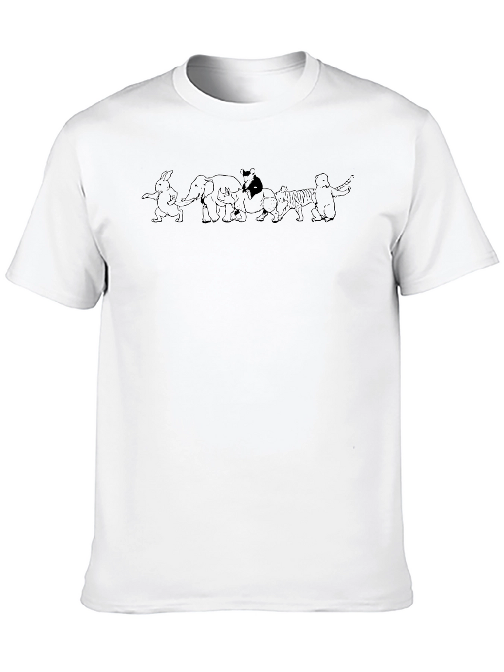 Animated Animal Parade Graphic Tee - Black