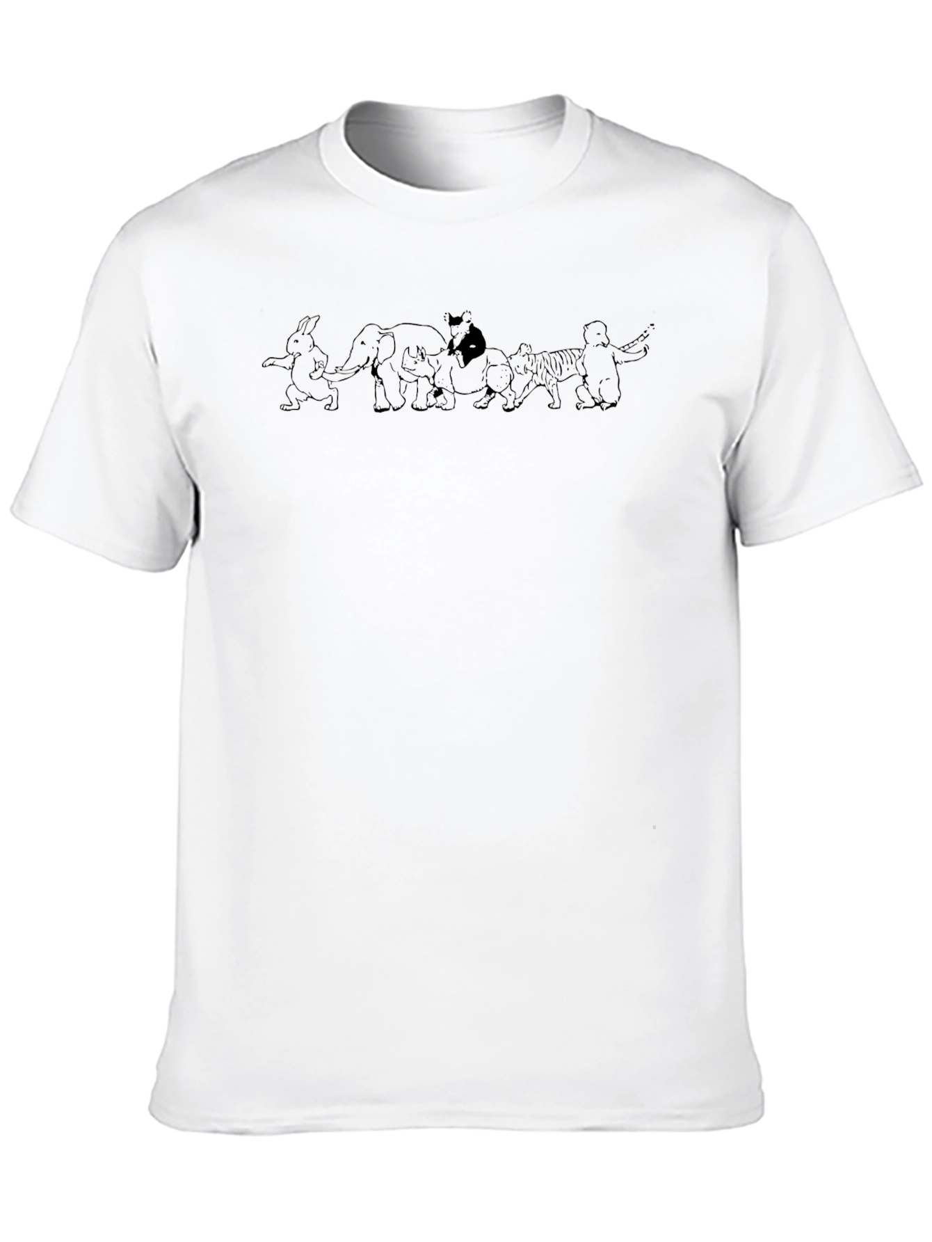 Animated Animal Parade Graphic Tee - Black