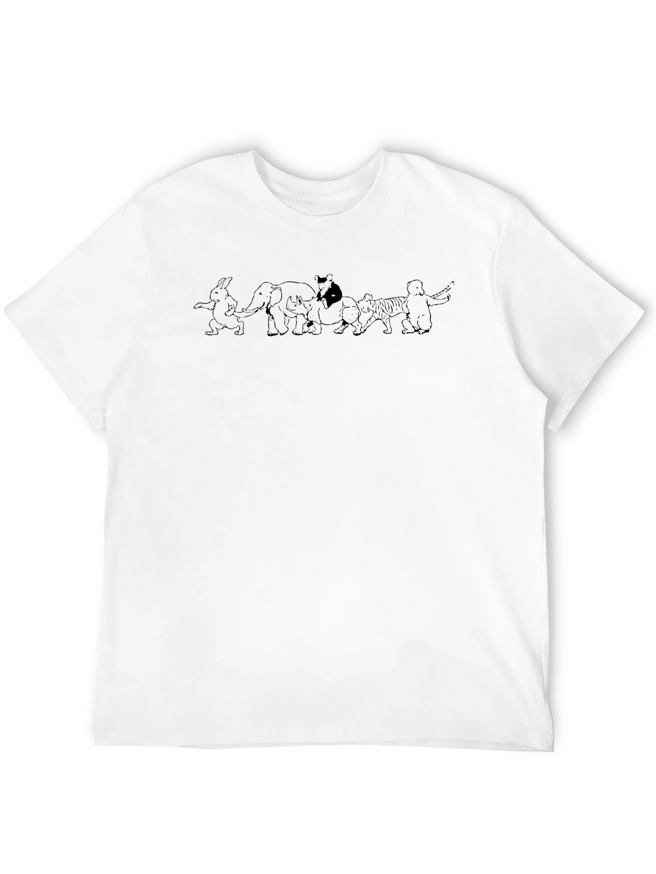 Animated Animal Parade Graphic Tee - Black