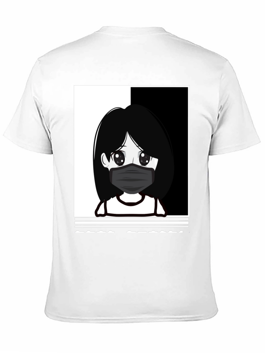 Anime Girl Masked Black T-Shirt