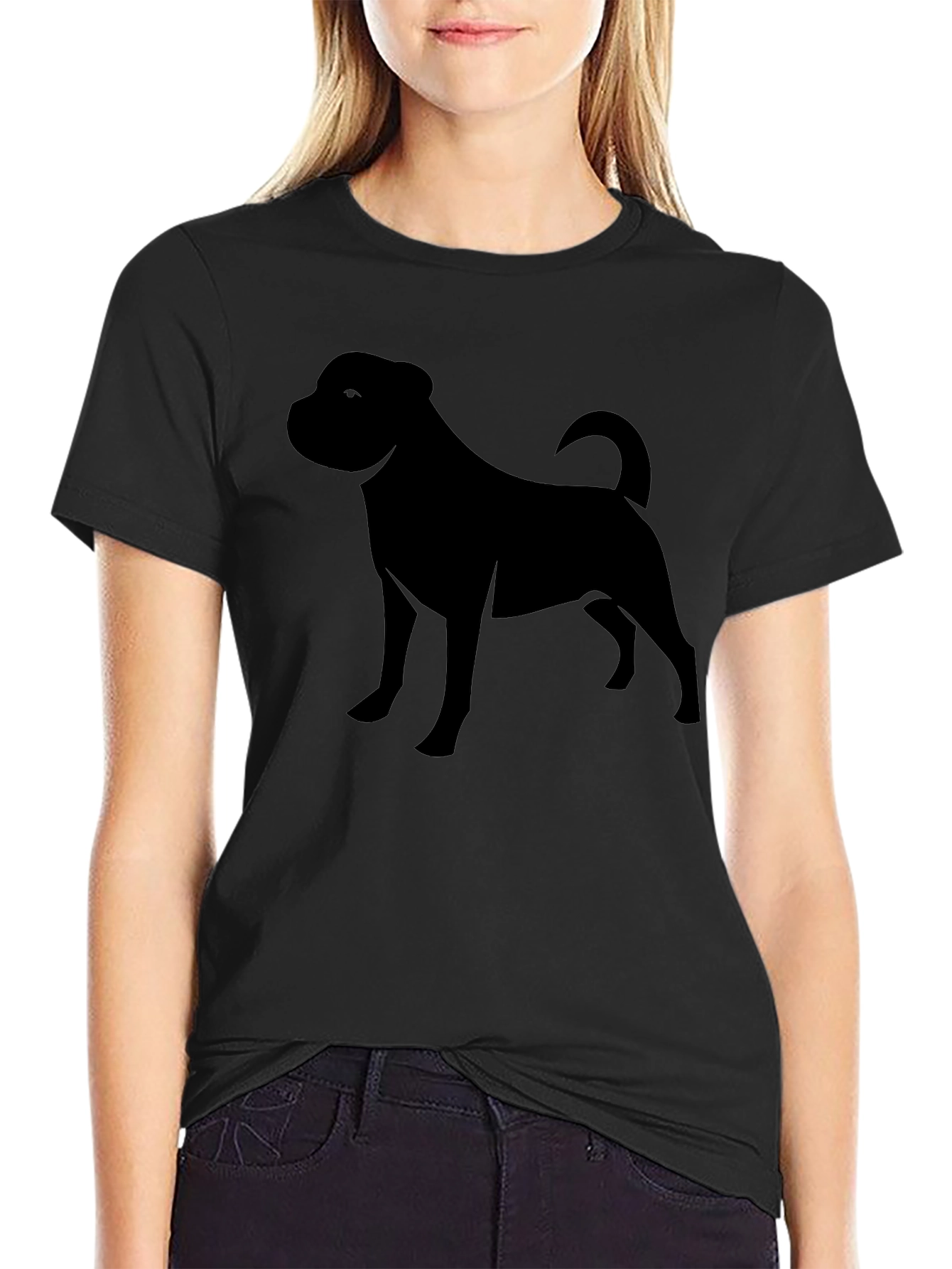 Black Dog Silhouette Graphic Tee