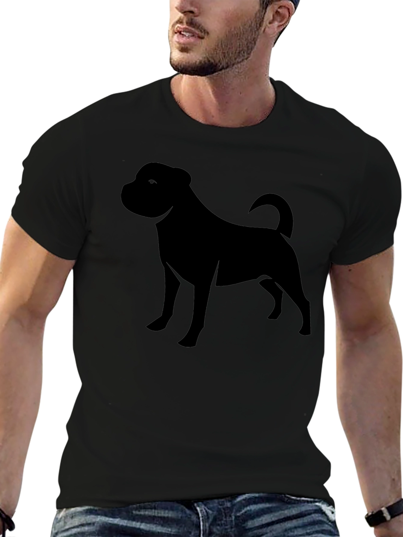 Black Dog Silhouette Graphic Tee