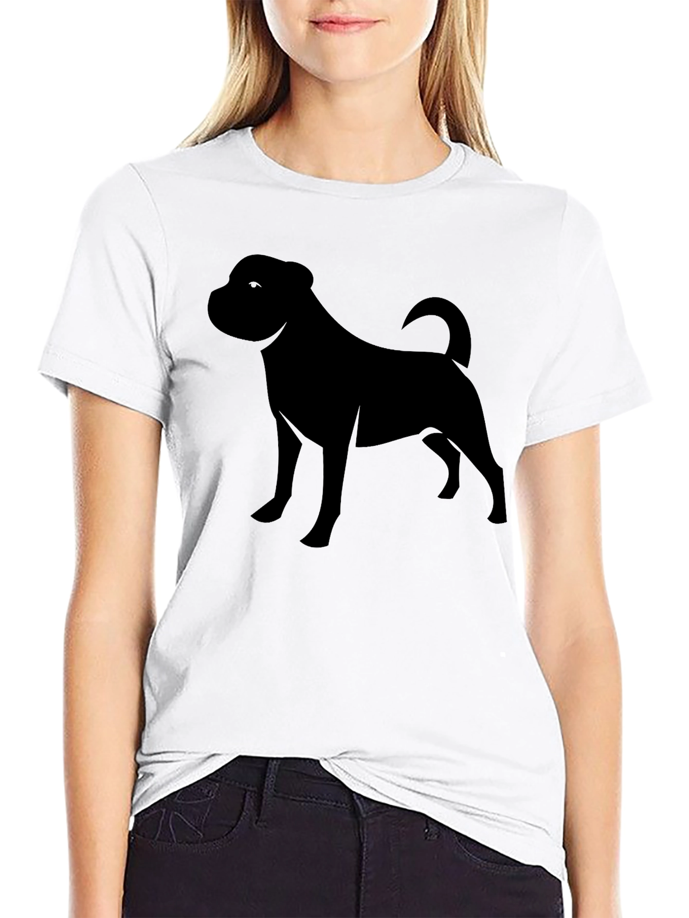 Black Dog Silhouette Graphic Tee