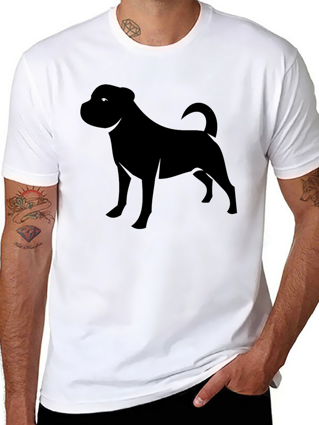 Black Dog Silhouette Graphic Tee
