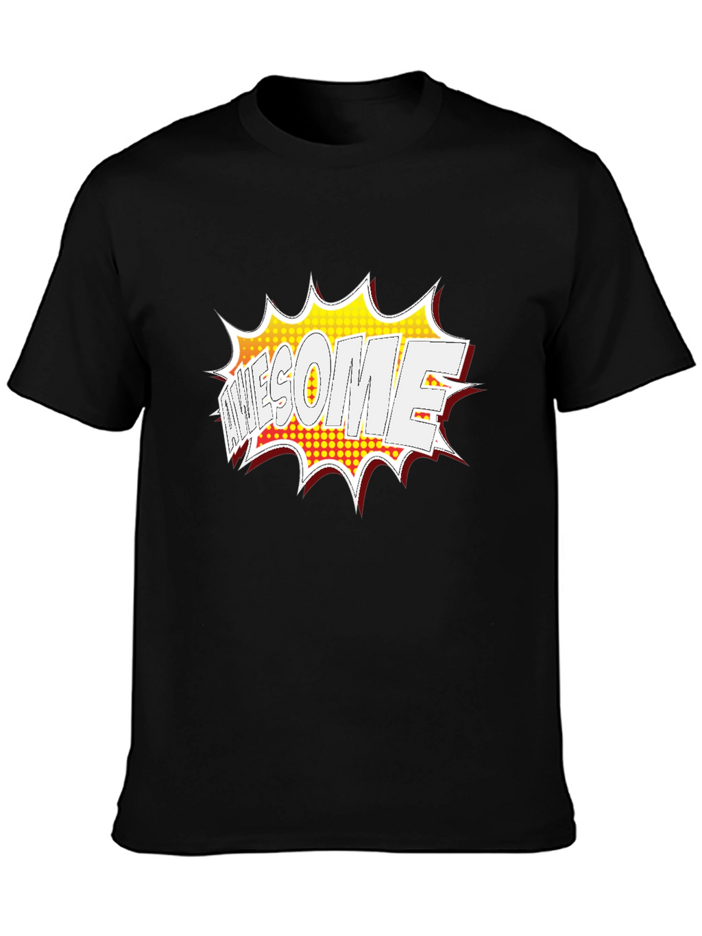 Awesome Comic Style Graphic Print Black T-Shirt