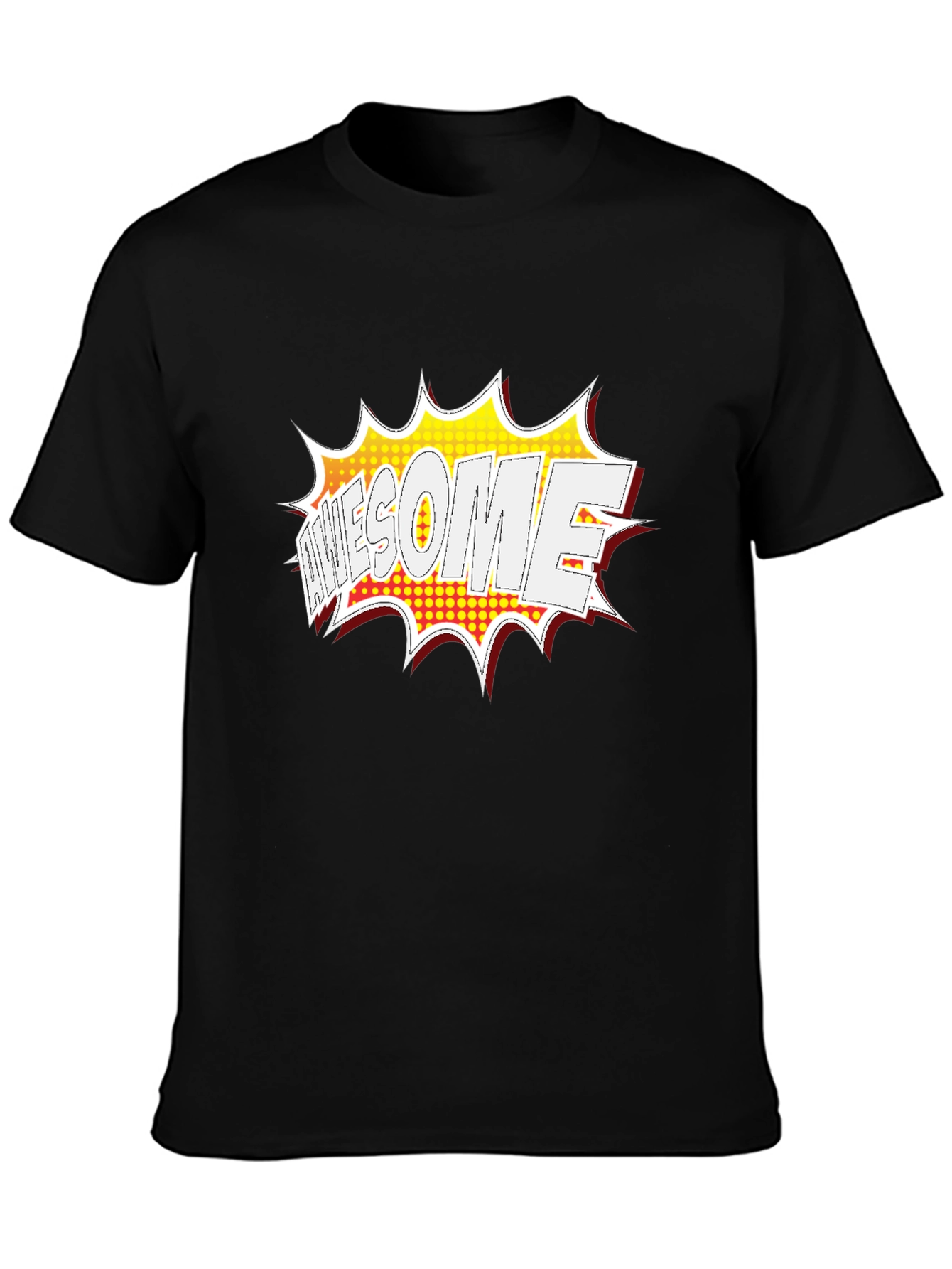Awesome Comic Style Graphic Print Black T-Shirt