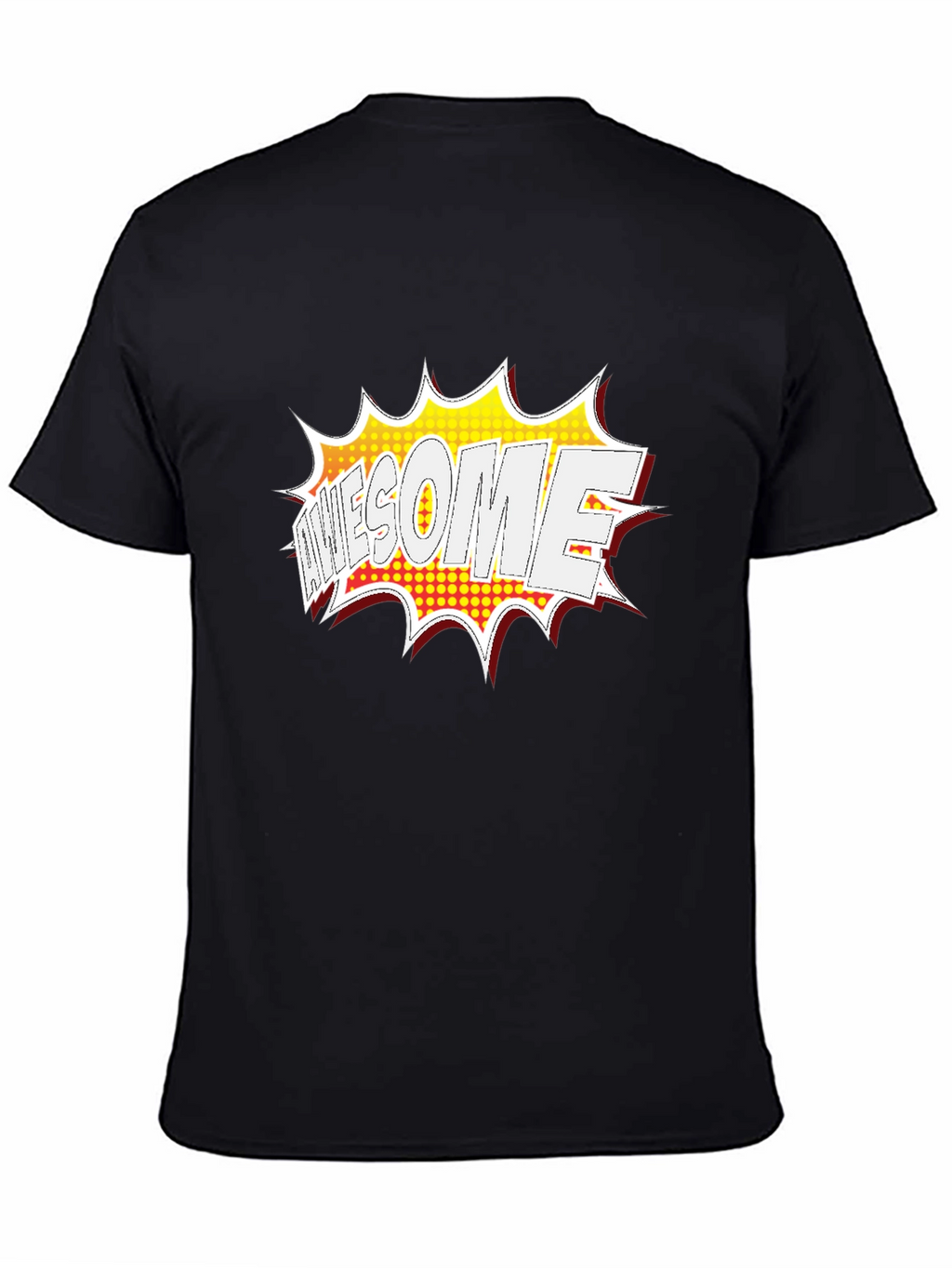 Awesome Comic Style Graphic Print Black T-Shirt