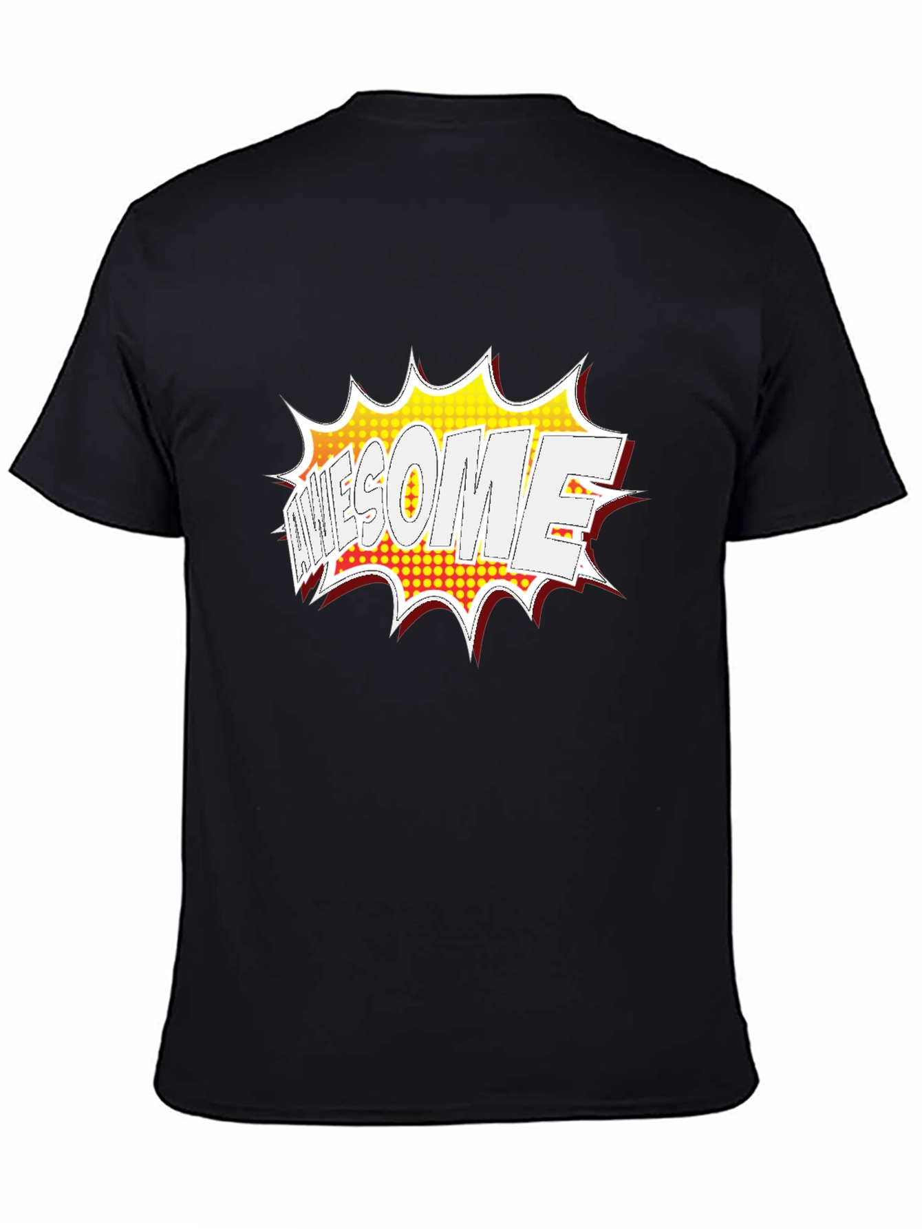 Awesome Comic Style Graphic Print Black T-Shirt