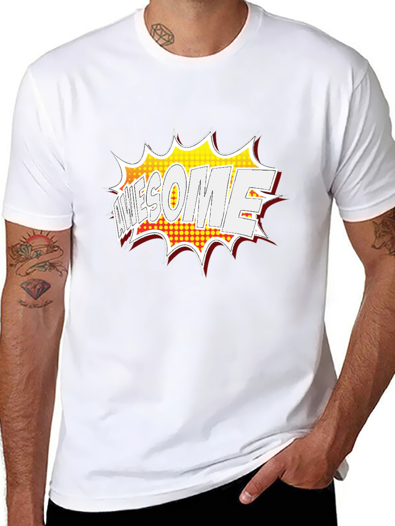 Awesome Comic Style Graphic Print Black T-Shirt