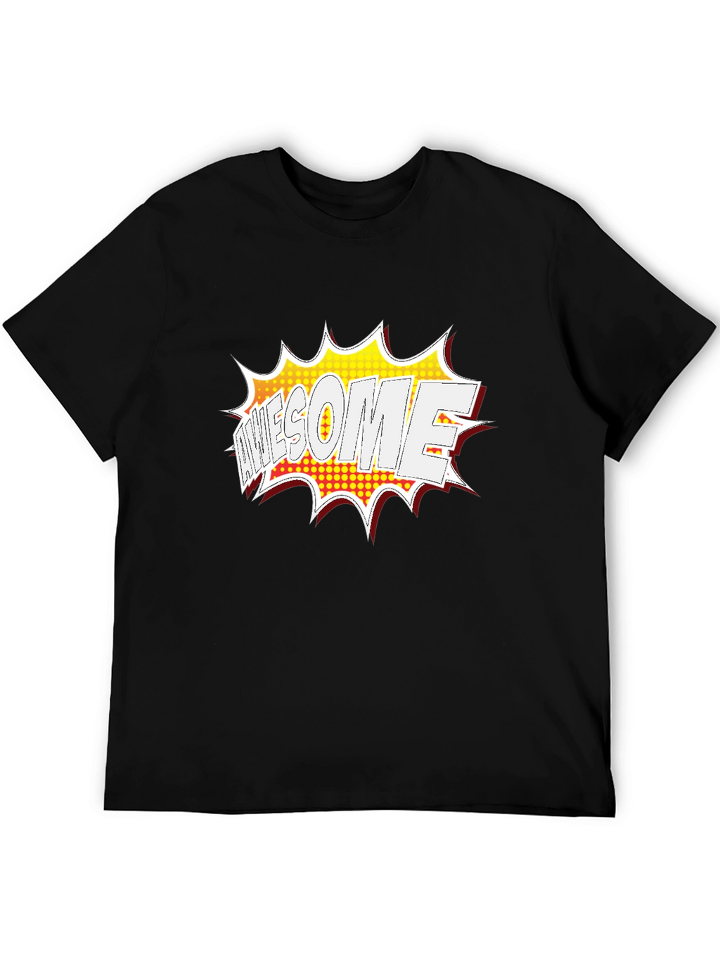 Awesome Comic Style Graphic Print Black T-Shirt