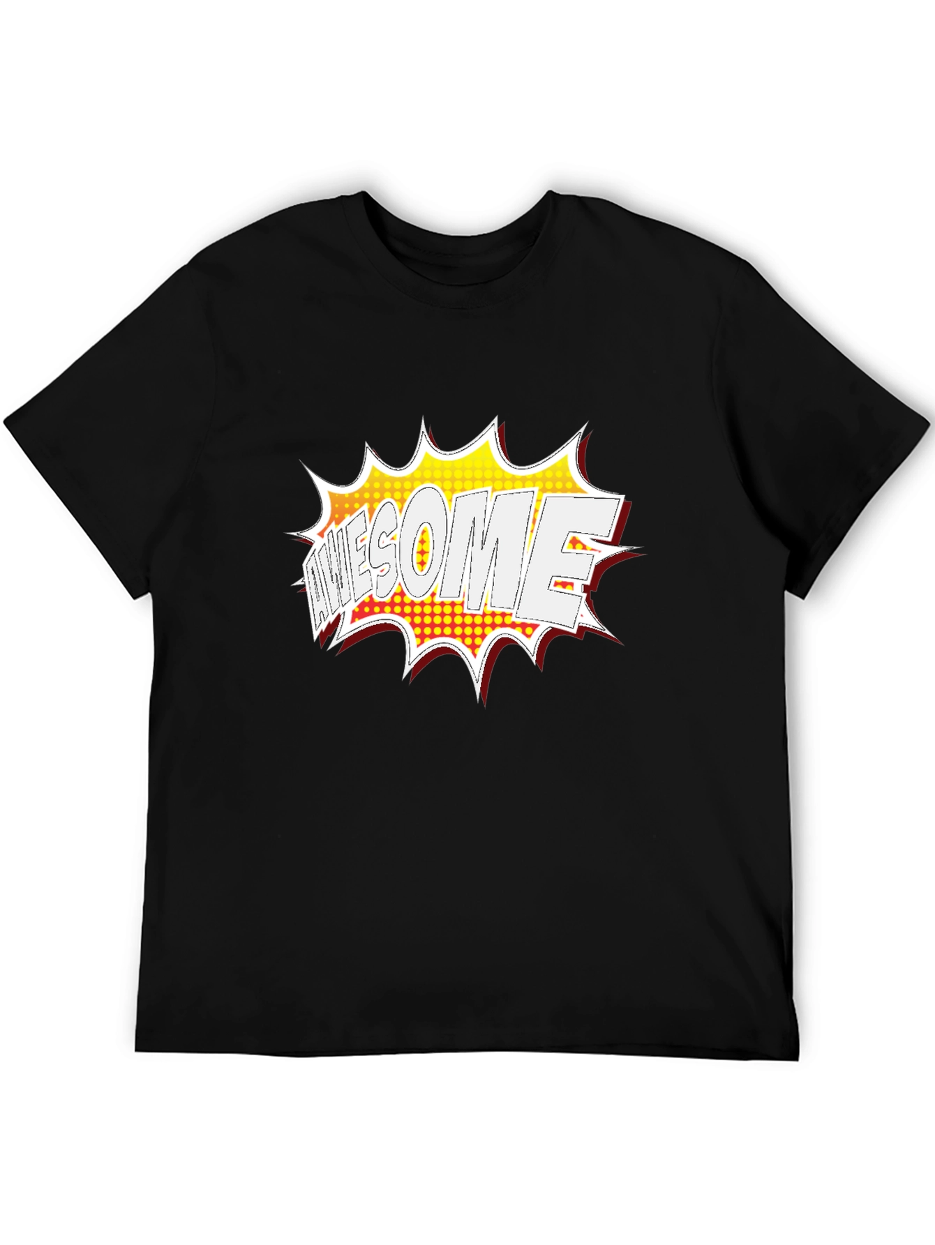 Awesome Comic Style Graphic Print Black T-Shirt