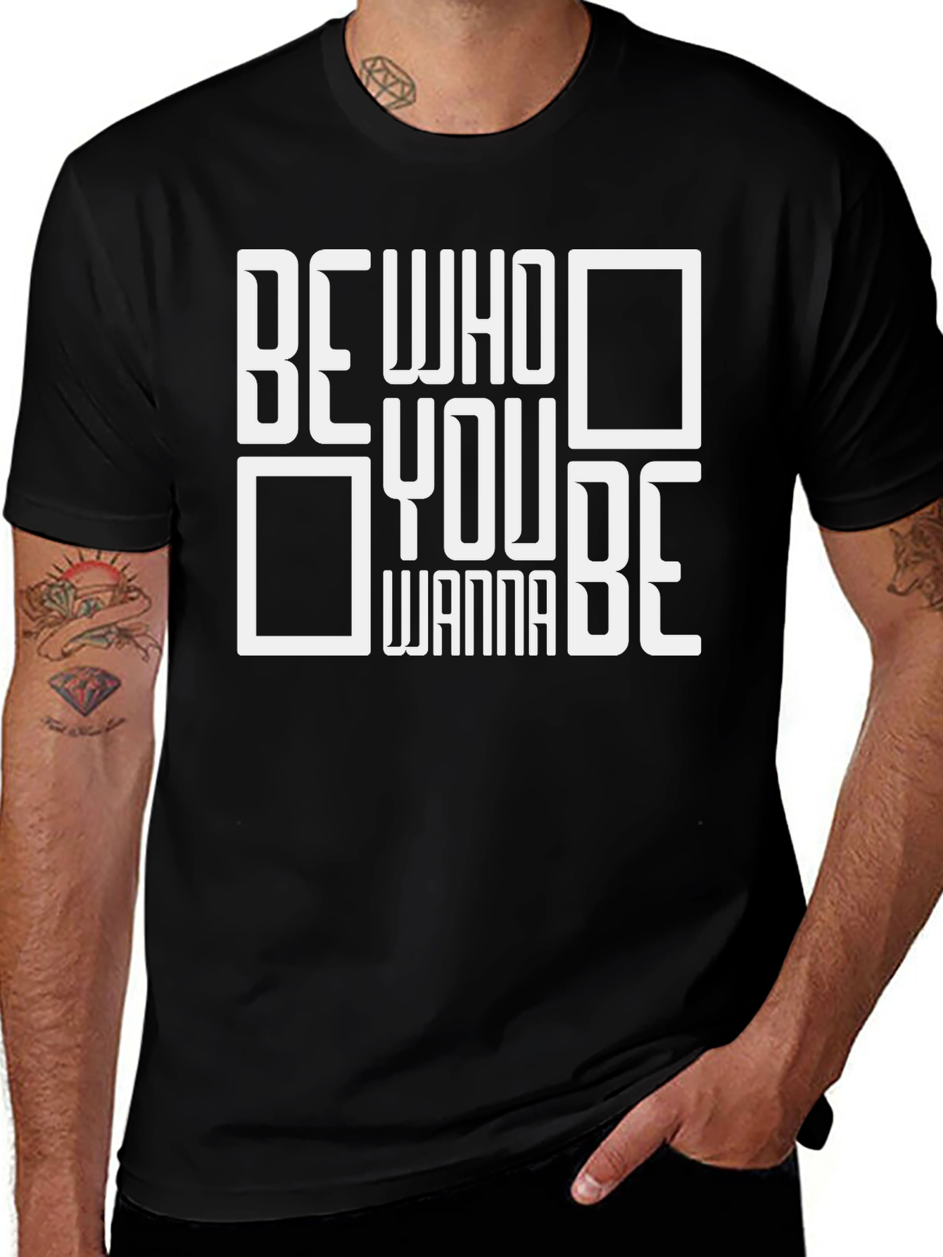Be Who You Wanna Be Graphic Tee - Black