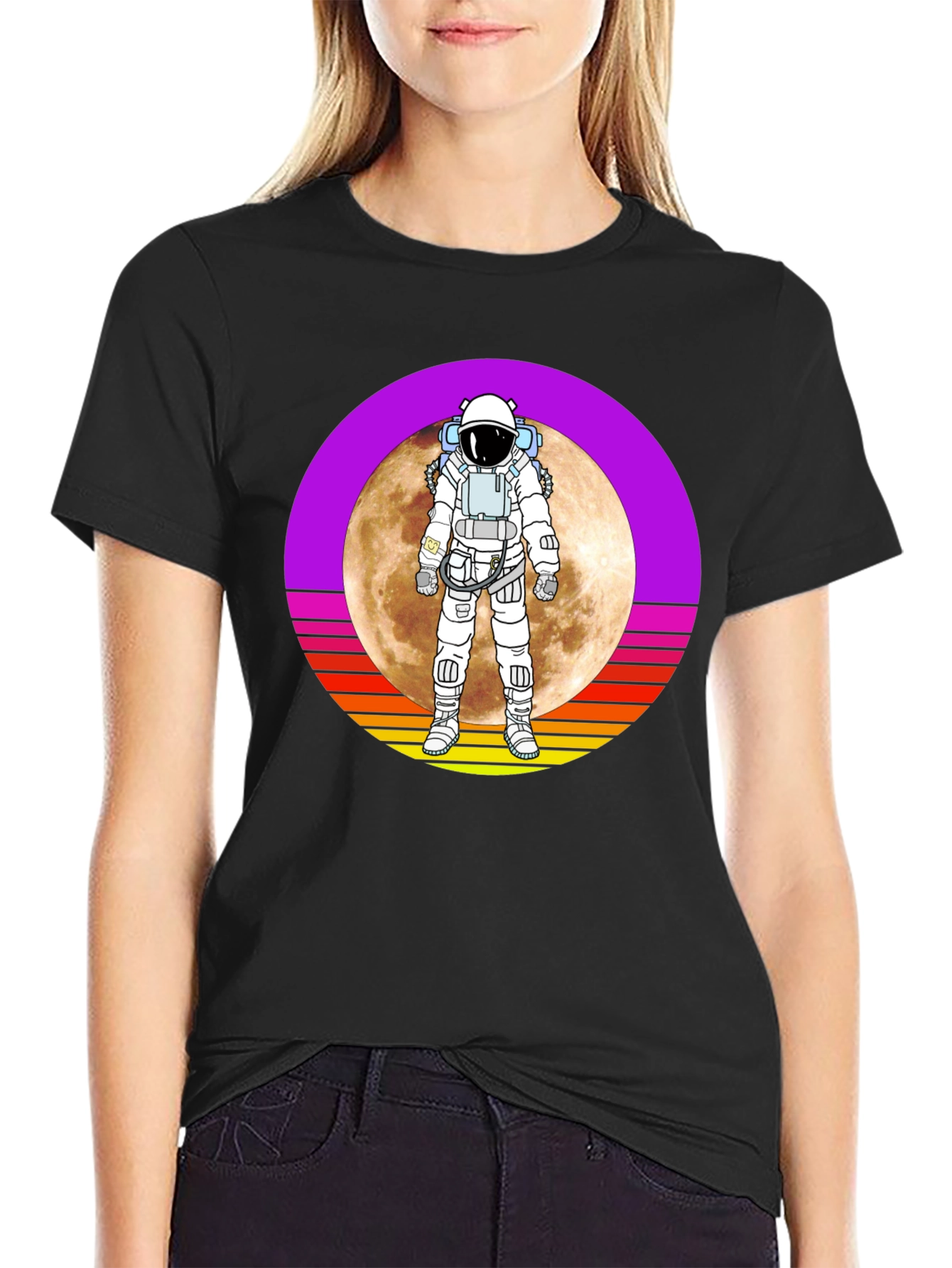Astronaut Moon Retro Graphic T-Shirt