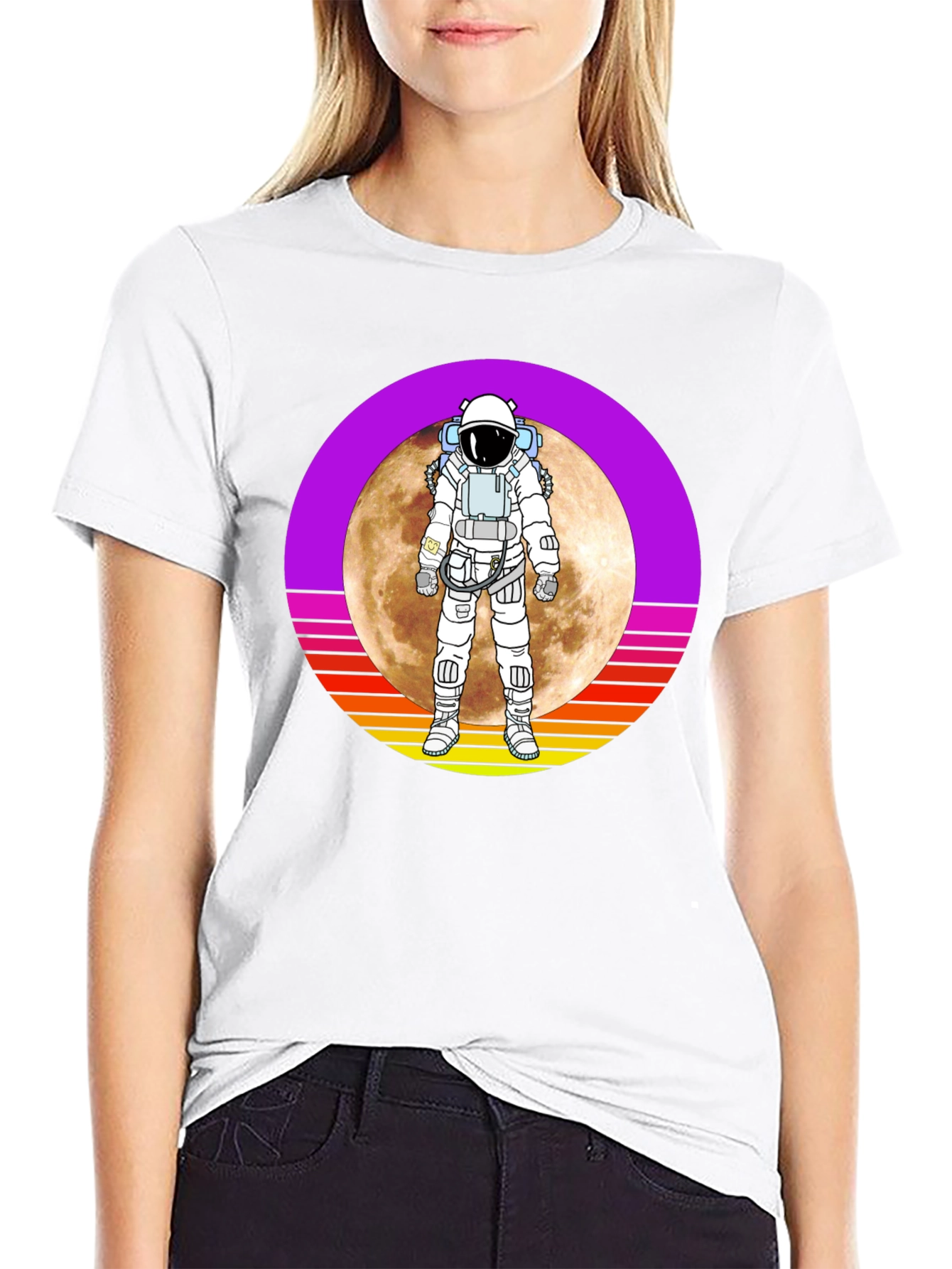 Astronaut Moon Retro Graphic T-Shirt