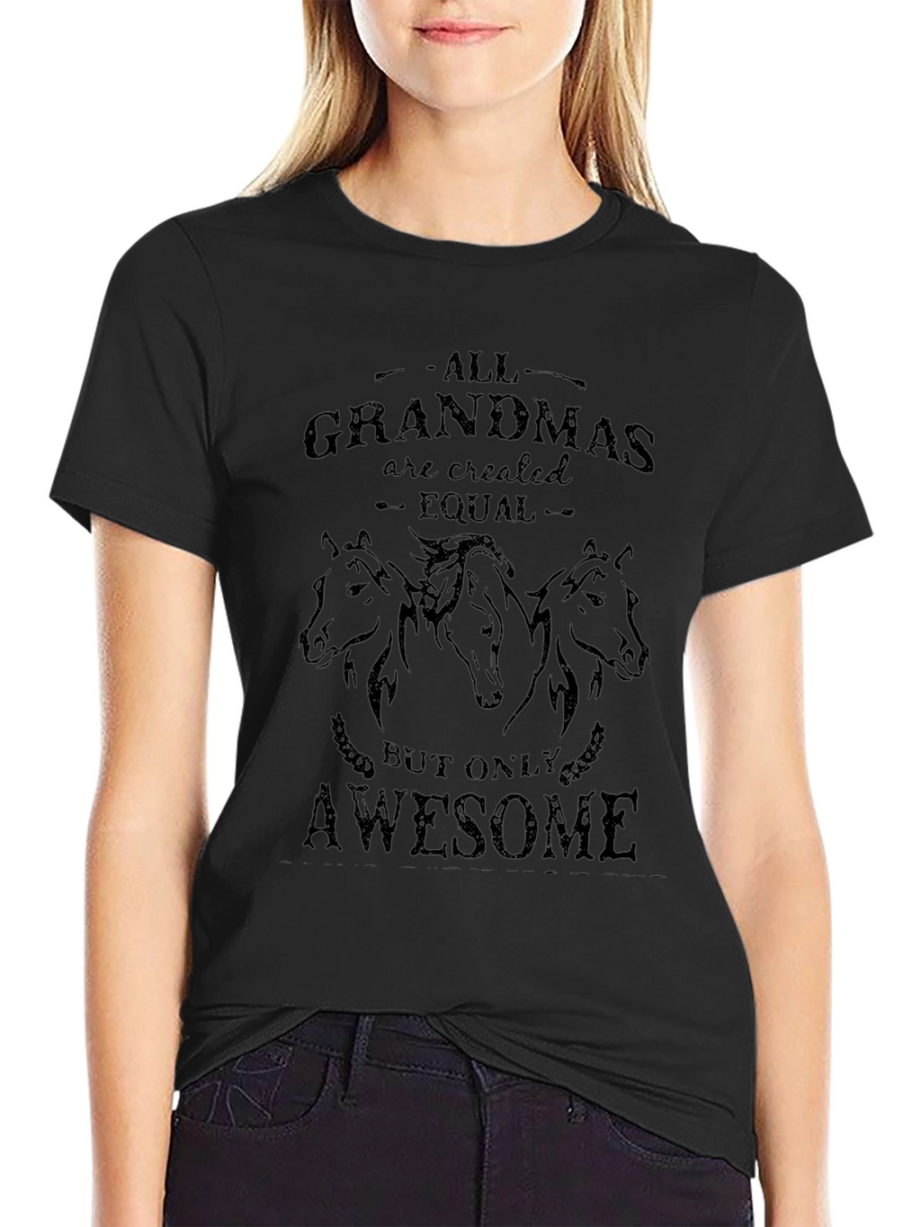 Awesome Grandmas Black Horse T-Shirt
