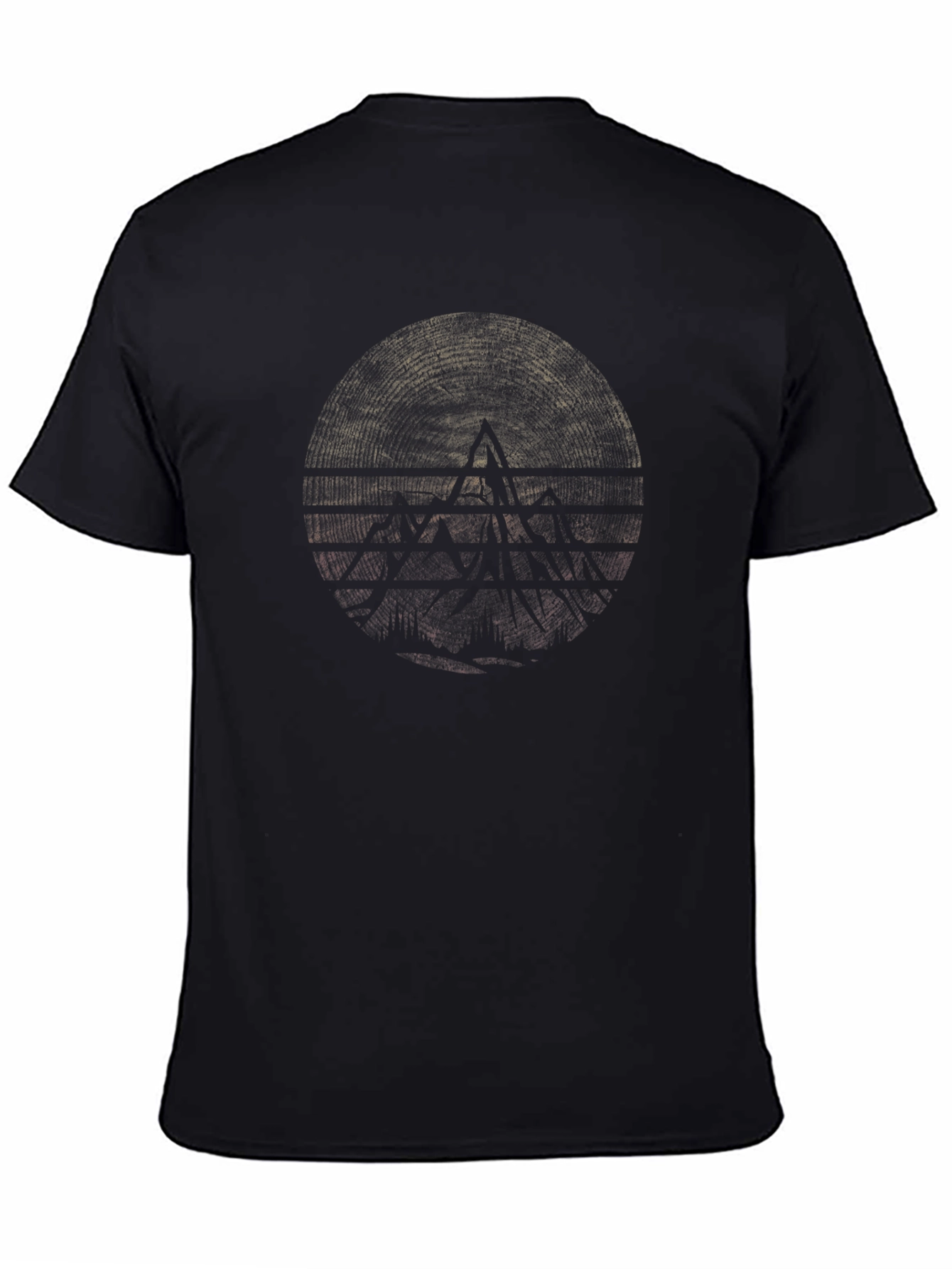 Abstract Geometric Graphic Tee - Black