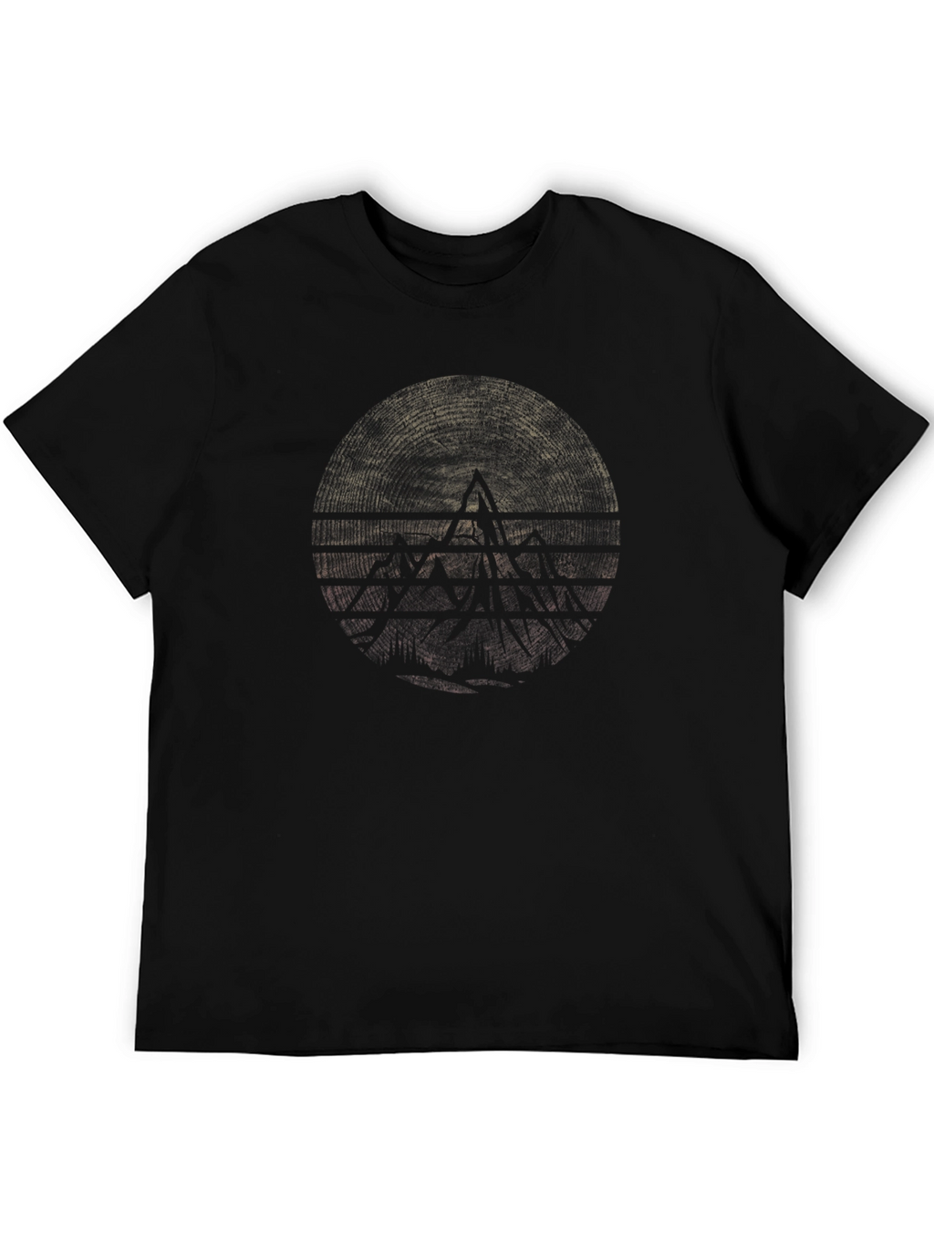 Abstract Geometric Graphic Tee - Black