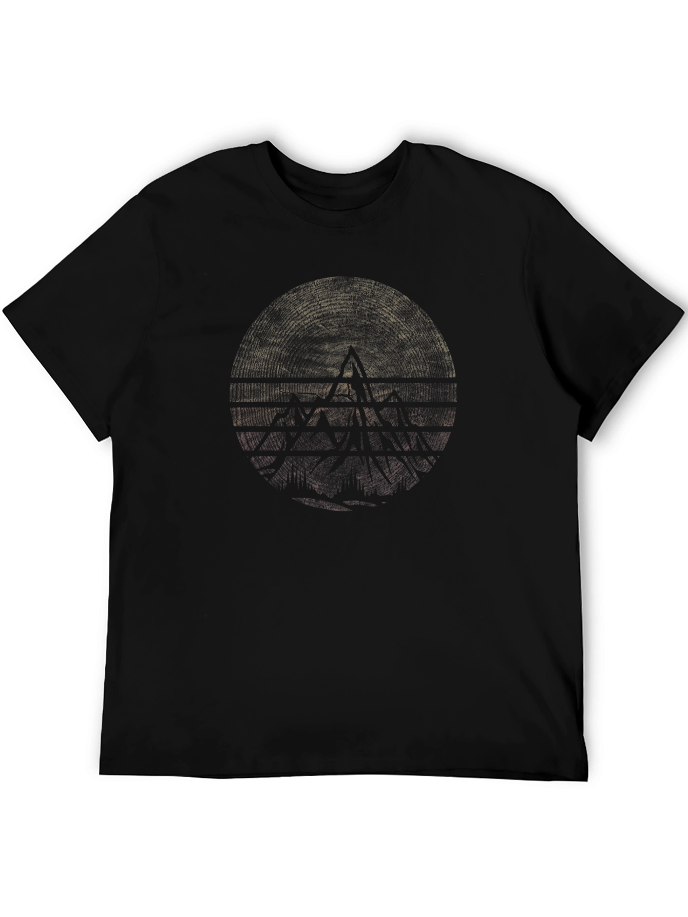 Abstract Geometric Graphic Tee - Black