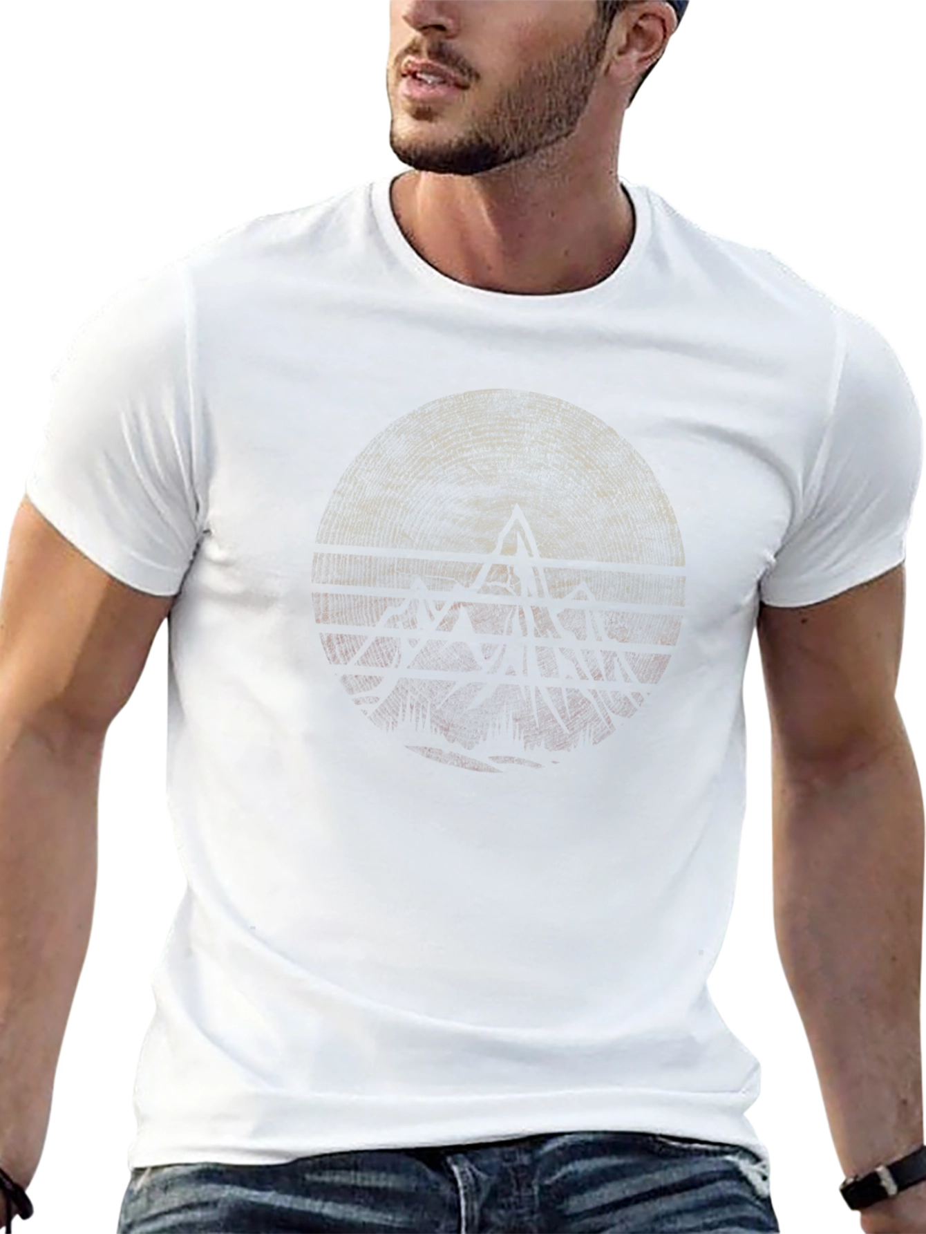 Abstract Geometric Graphic Tee - Black