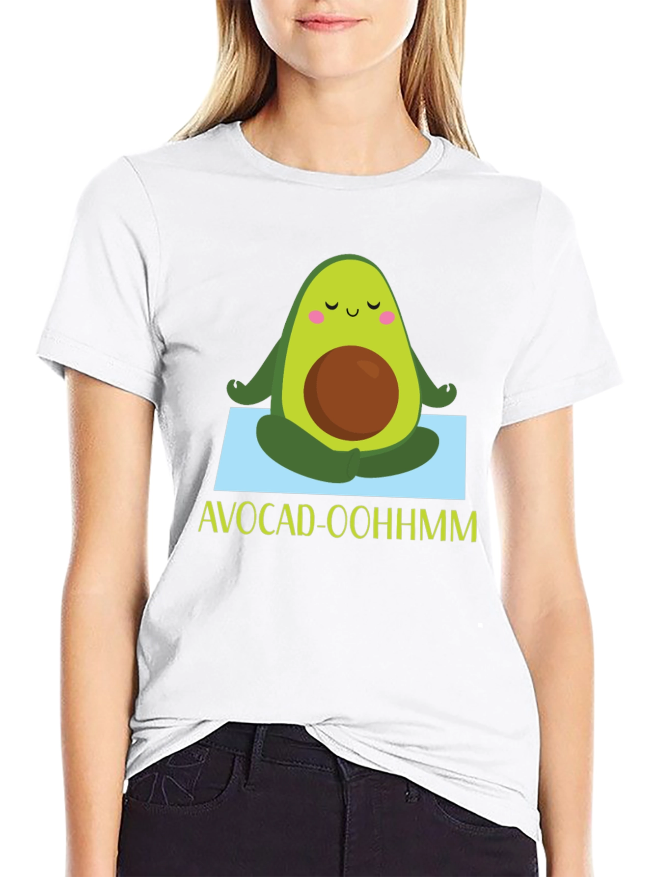 Avocado Yoga T-Shirt -  Avocad-Oohhmm Black Tee