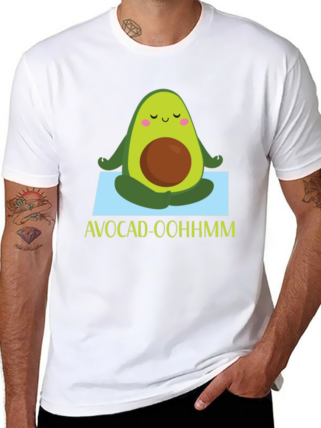 Avocado Yoga T-Shirt -  Avocad-Oohhmm Black Tee
