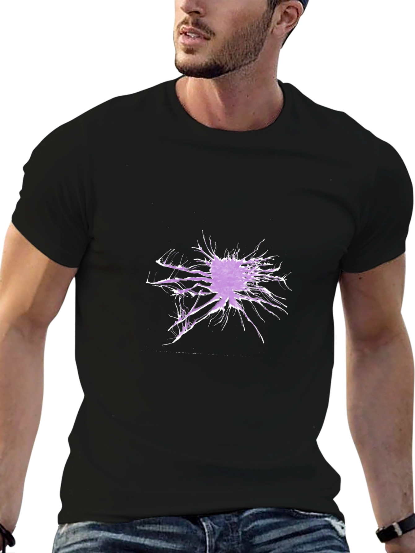 Abstract Splatter Graphic Black T-Shirt