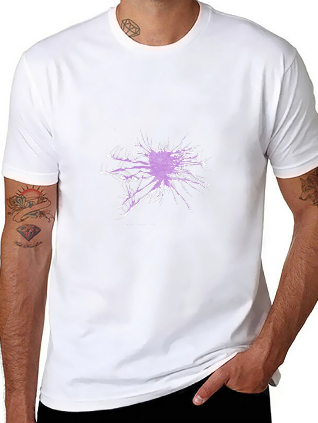 Abstract Splatter Graphic Black T-Shirt