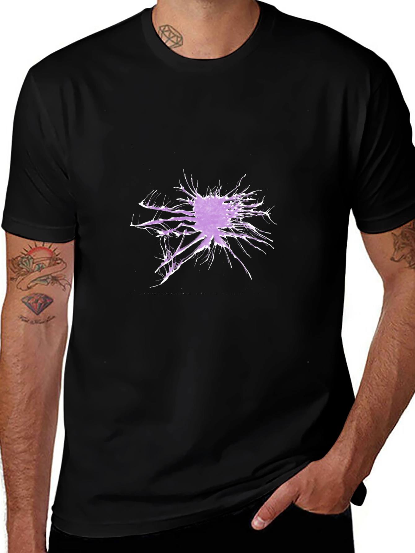 Abstract Splatter Graphic Black T-Shirt