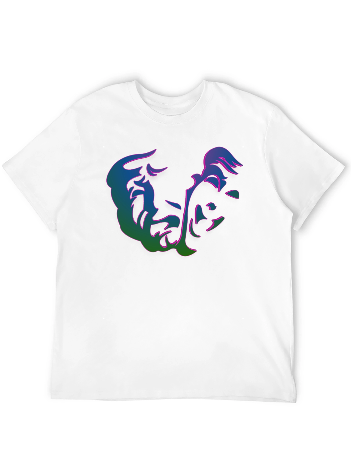 Abstract Face Graphic Print Black T-Shirt