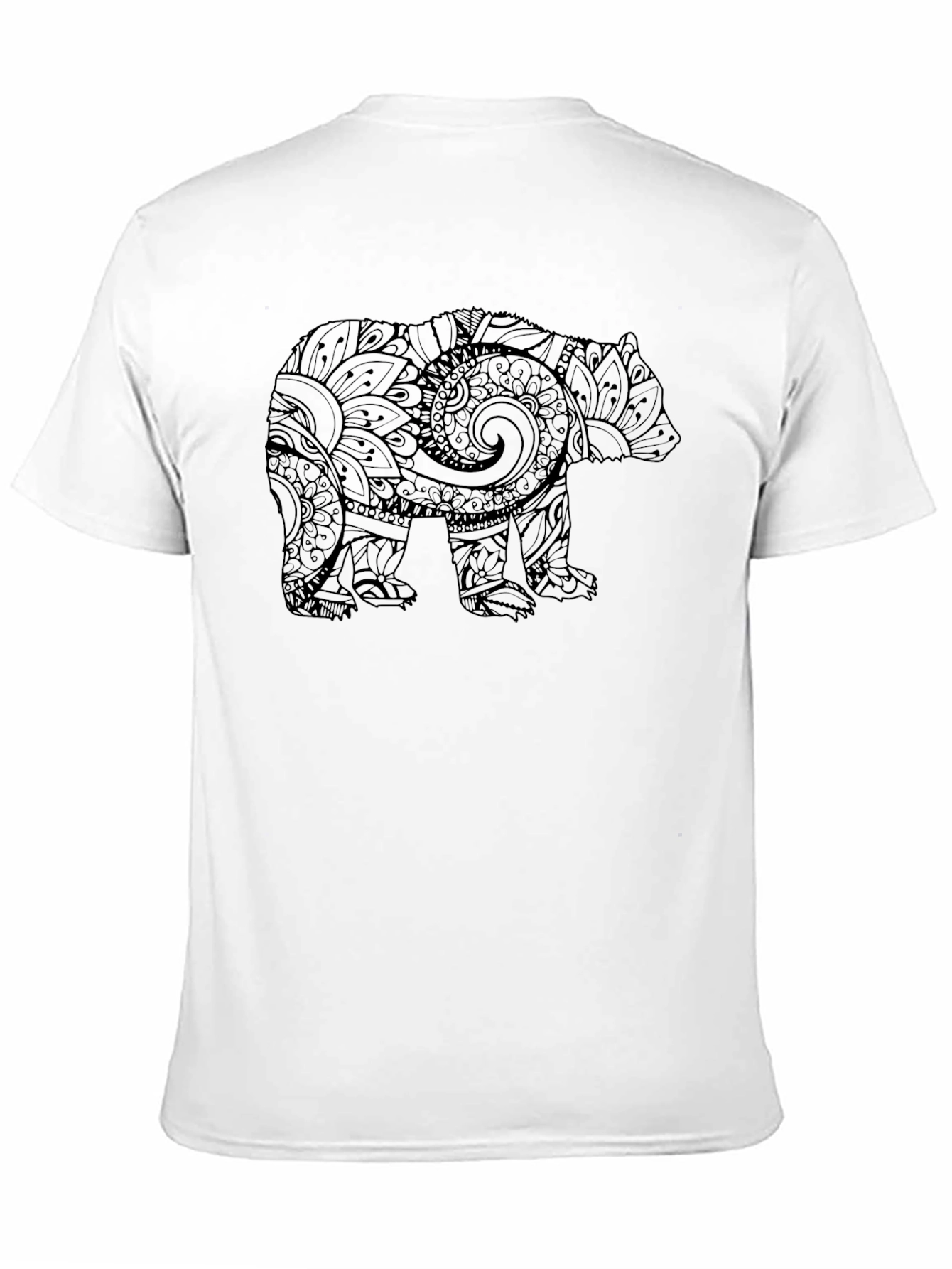 Bear Graphic Print Mens Black T-Shirt