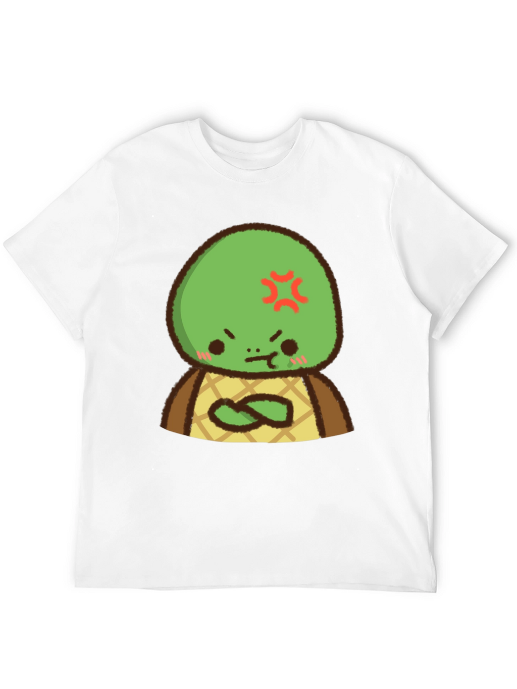 Angry Turtle Cartoon Graphic Tee - Black
