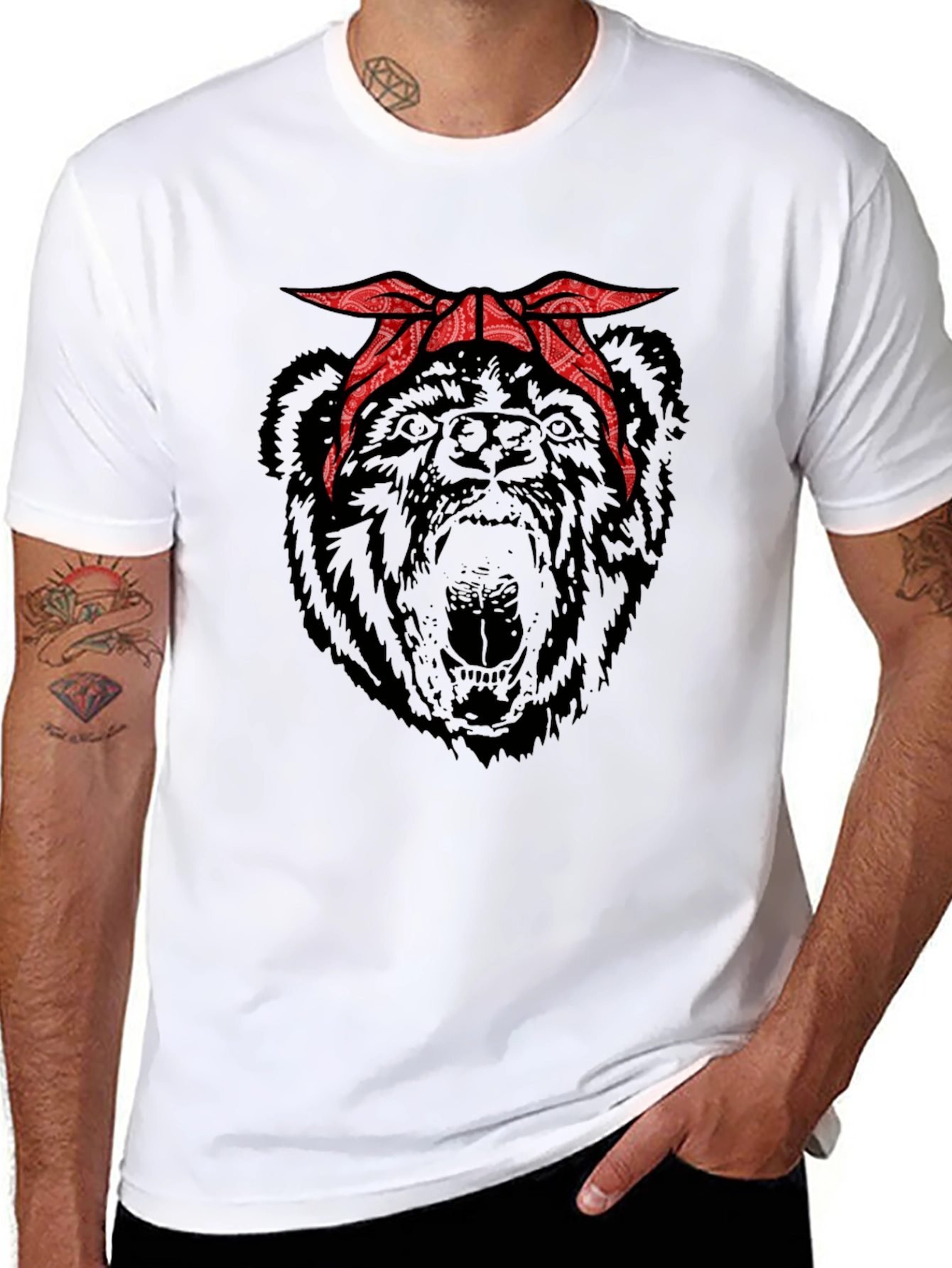 Bear Bandana Graphic T-Shirt